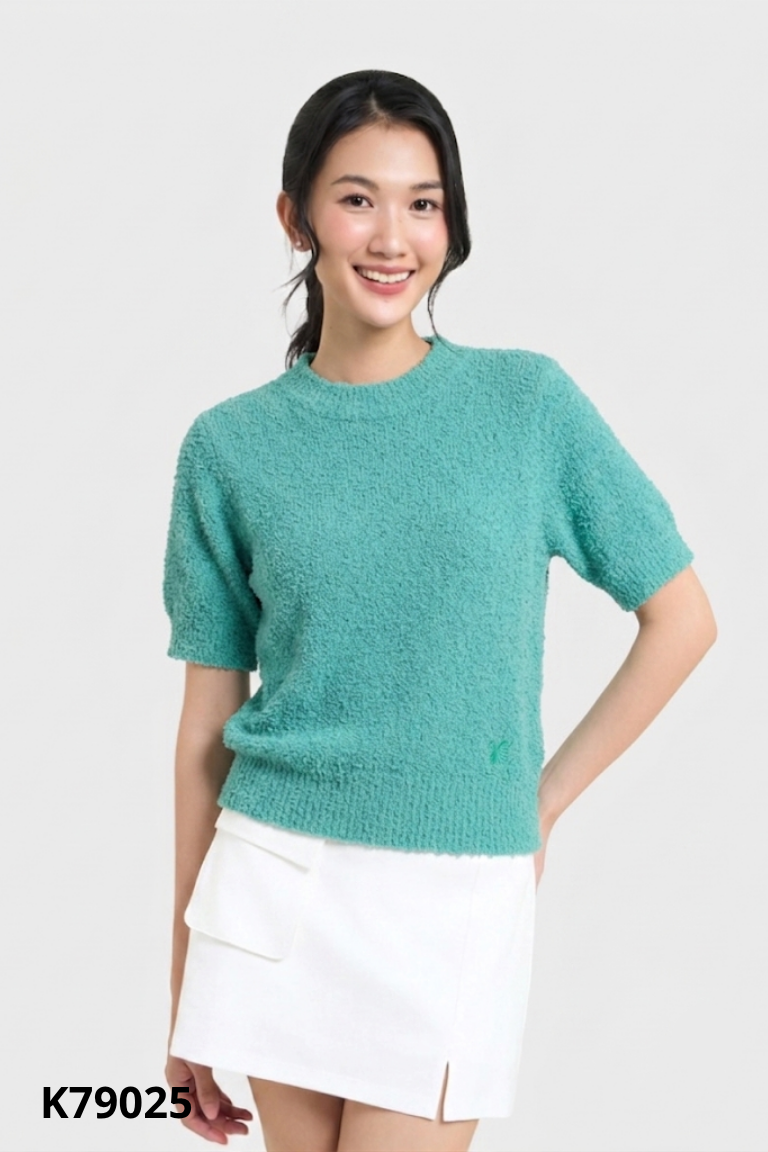 Áo len kiểu xanh ngắn tay