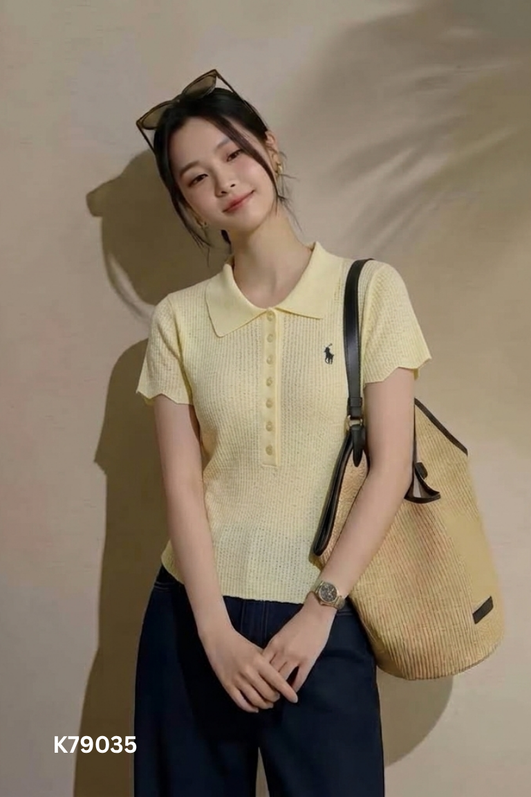 K7903510532-Áo polo len mongtoghi vàng thêu ngựa