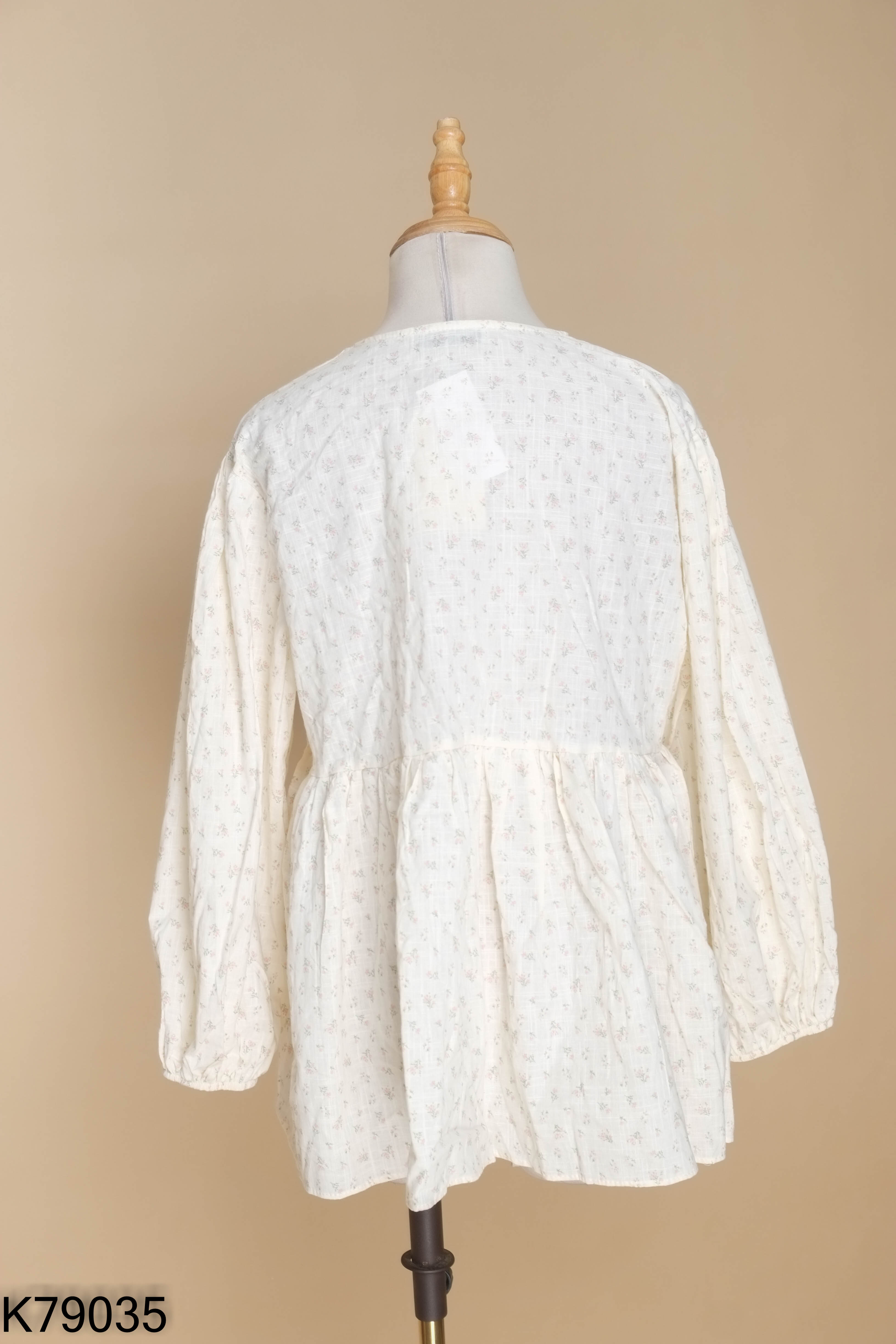 NEWTAG Áo linen MIEU VINTAGE be hoa