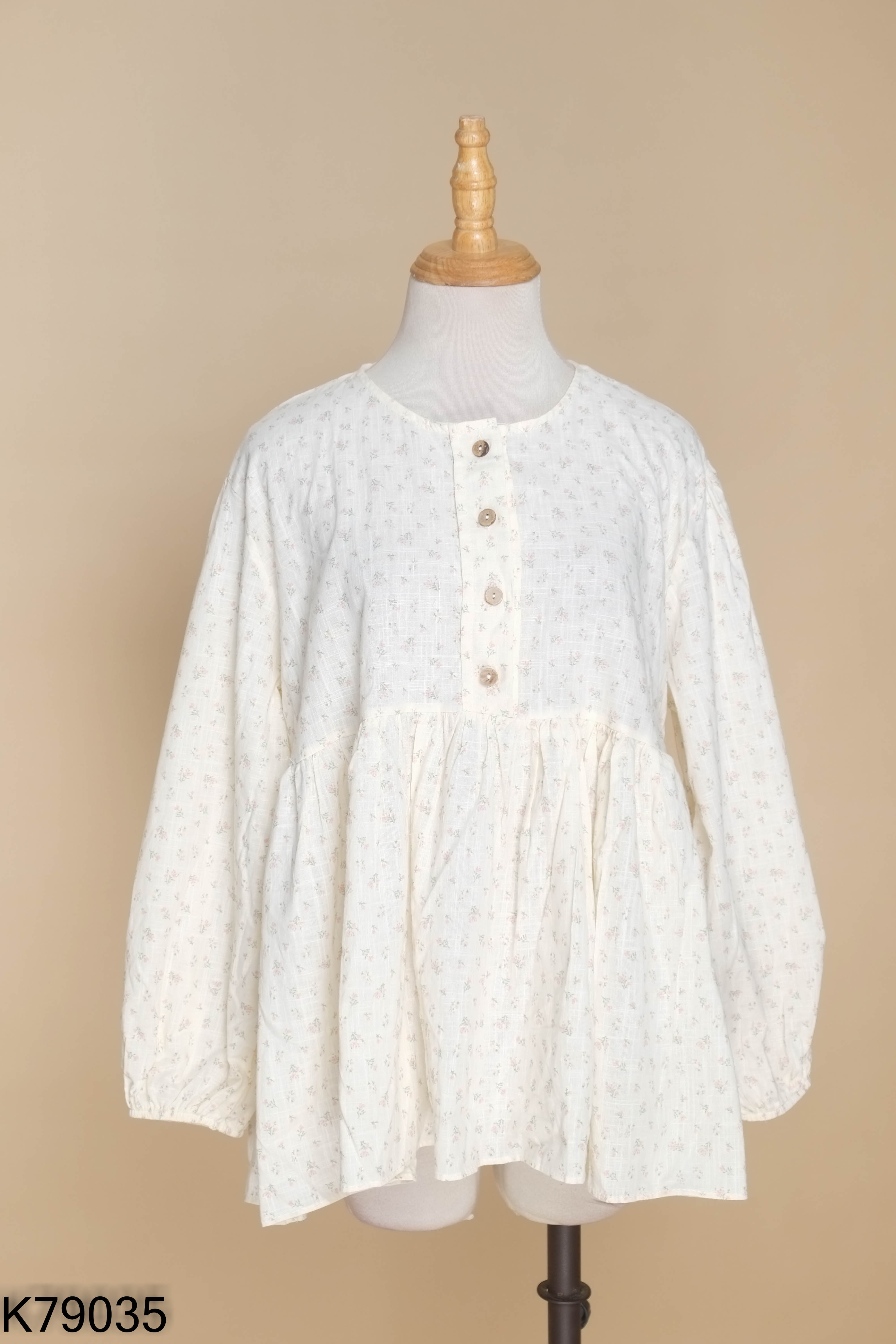 NEWTAG Áo linen MIEU VINTAGE be hoa
