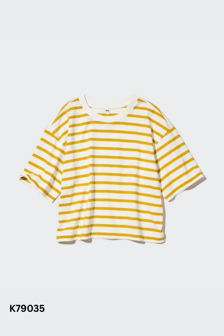 Áo UNIQLO be kẻ vàng