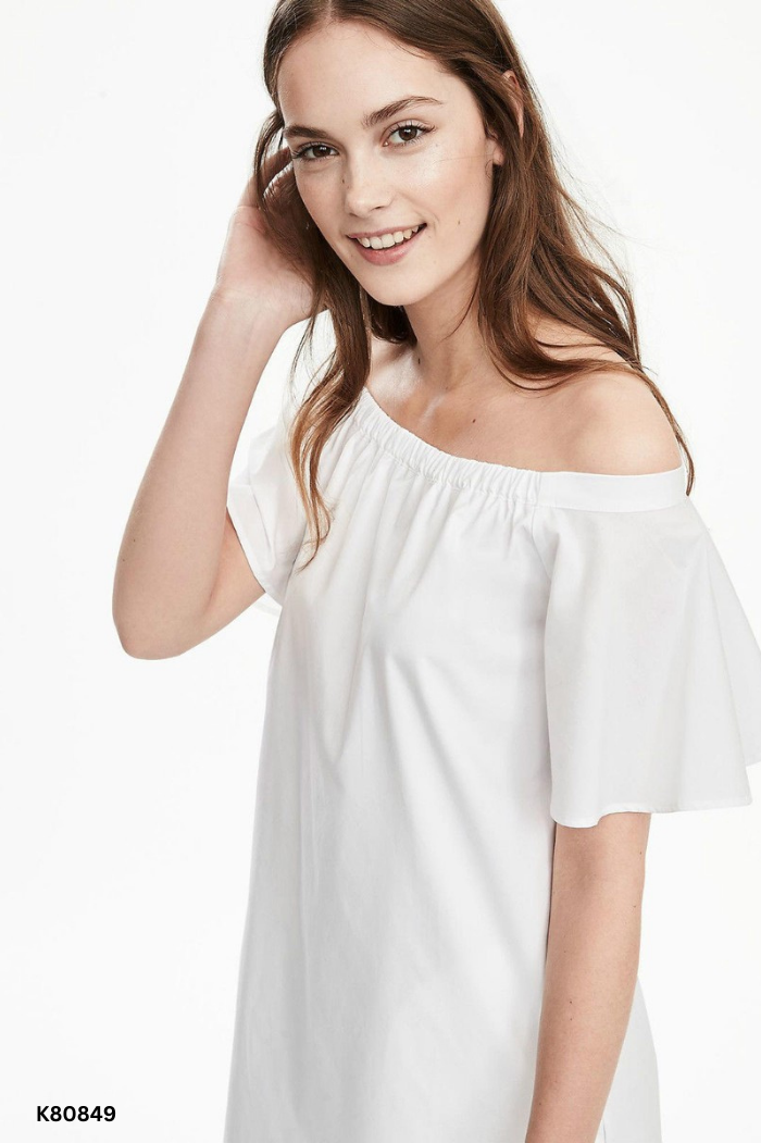 Váy nhỡ BANANA REPUBLIC trắng