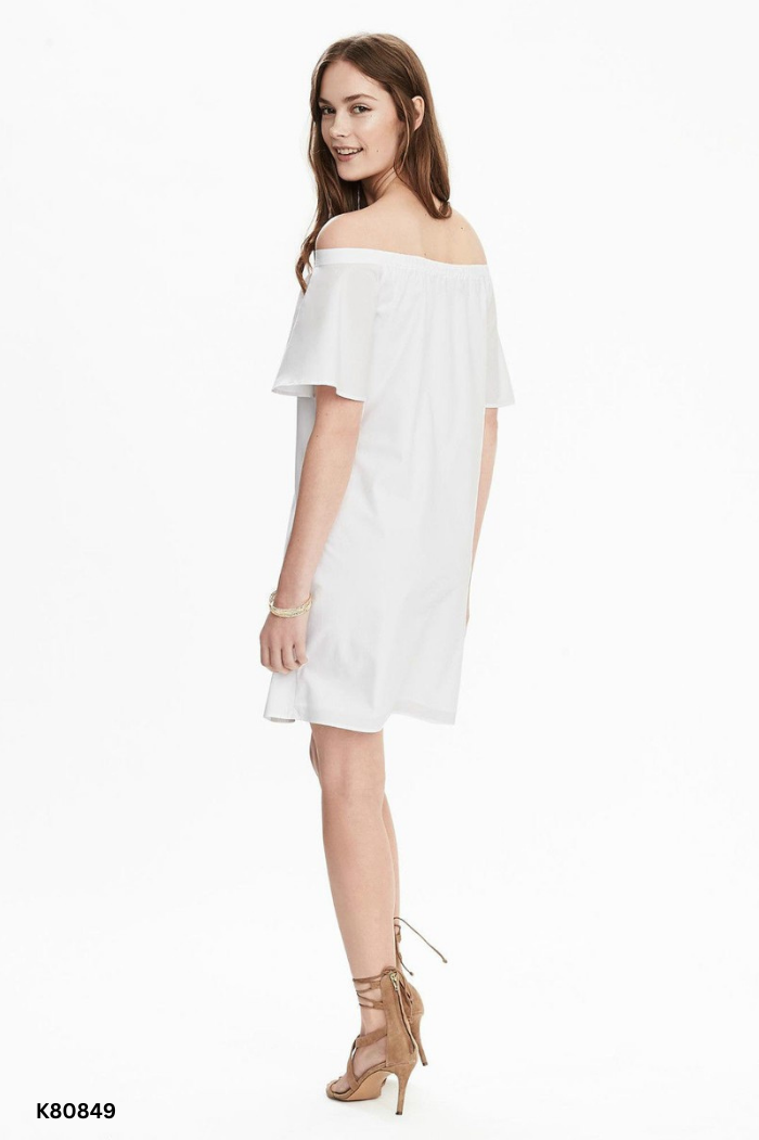 Váy nhỡ BANANA REPUBLIC trắng