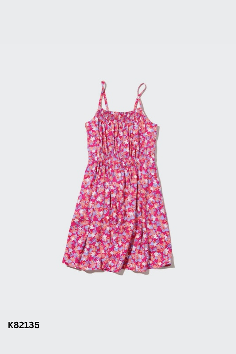 Váy hai dây UNIQLO hồng hoa