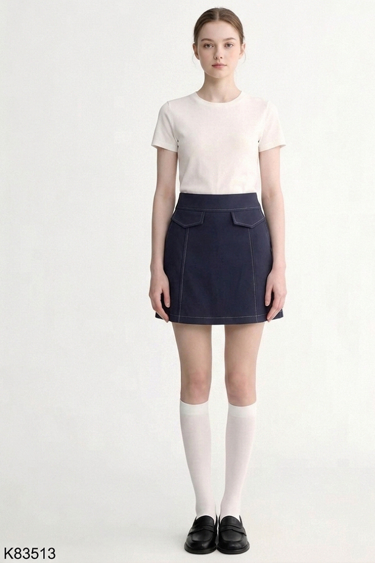 Chân váy ADORE DRESS xanh than viền chỉ