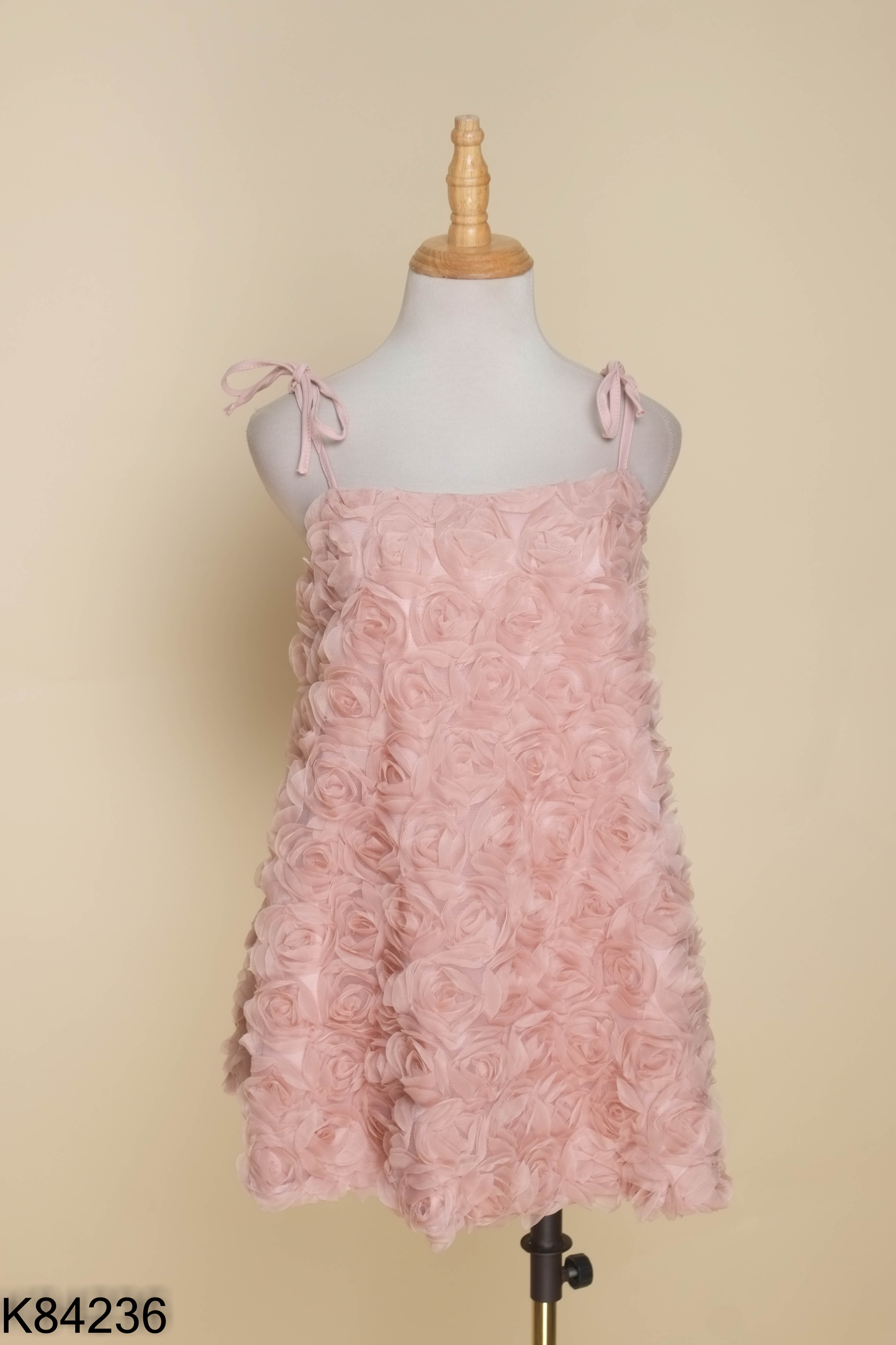K8423610790-Áo hai dây hồng hoa lưới AIMEE