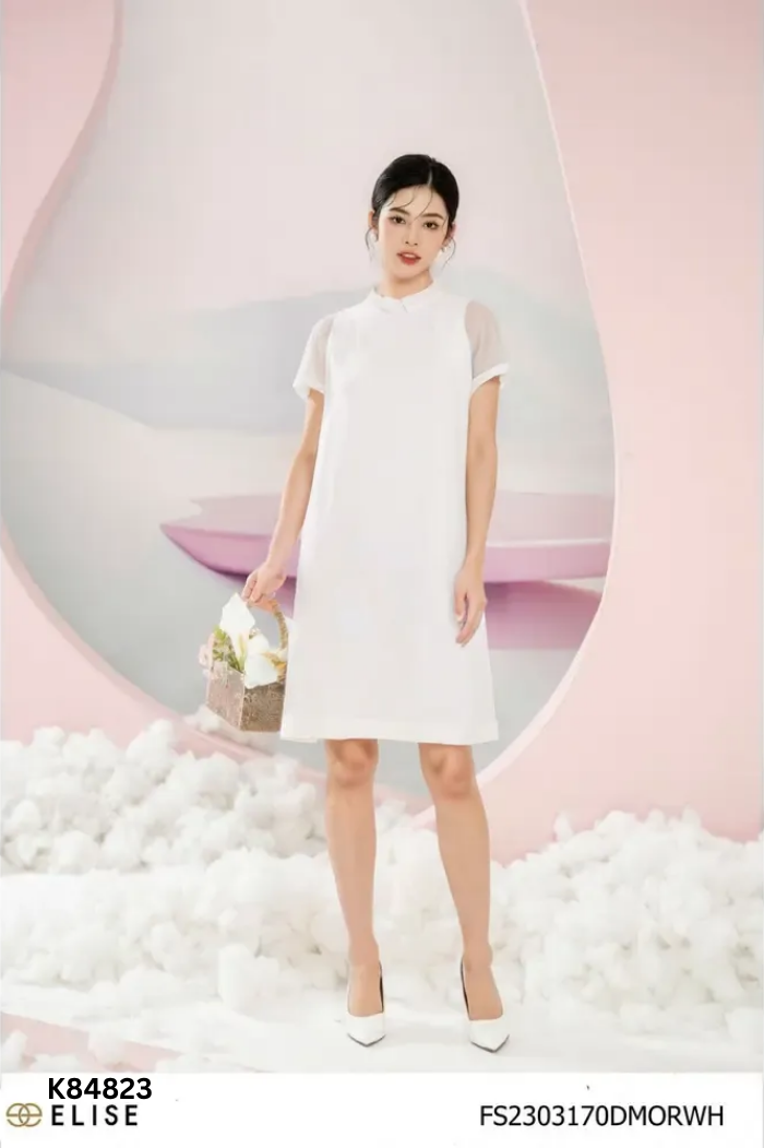 Váy ELISE trắng trơn