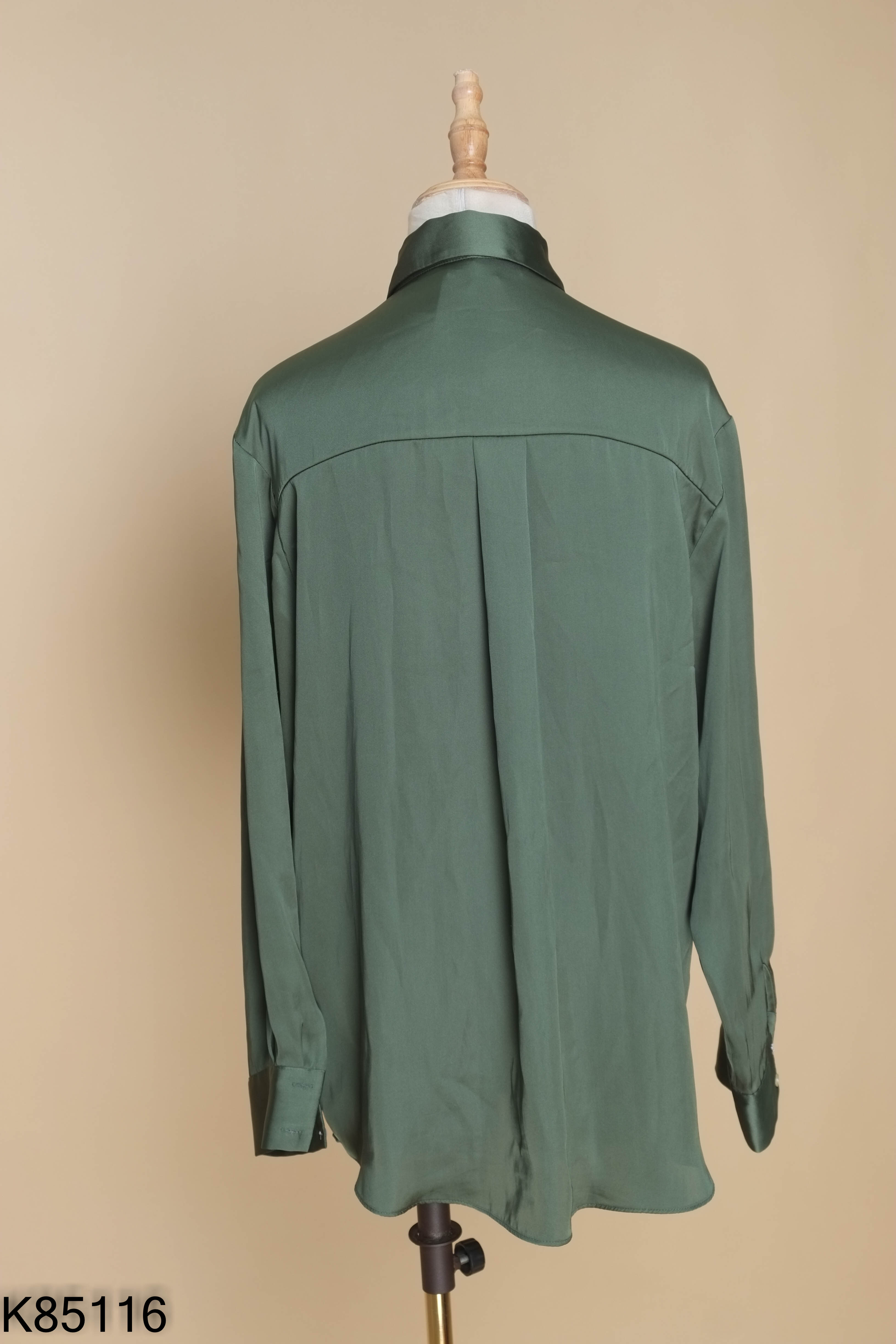 Áo sơ mi lụa ZARA xanh rêu
