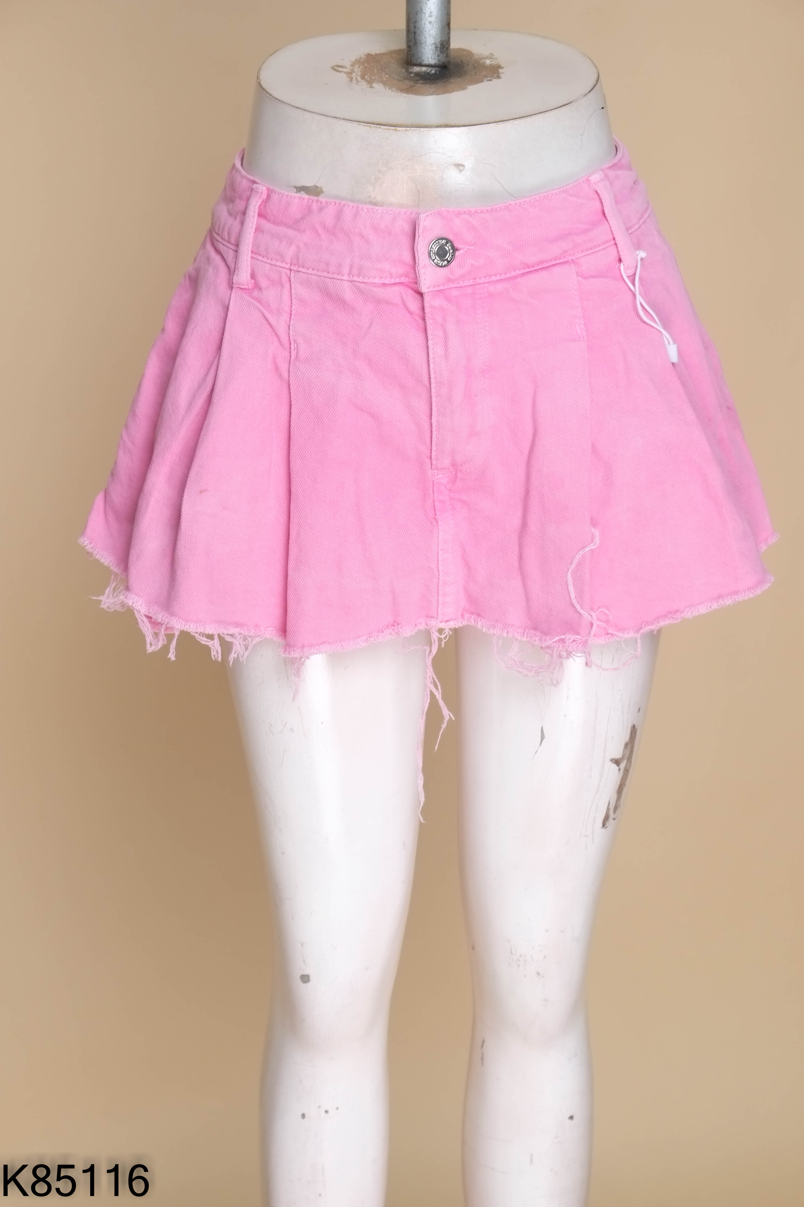 Chân váy jean BERSHKA hồng sen
