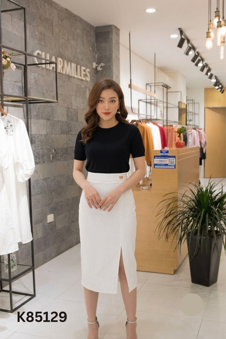 Chân váy trắng FANCHI