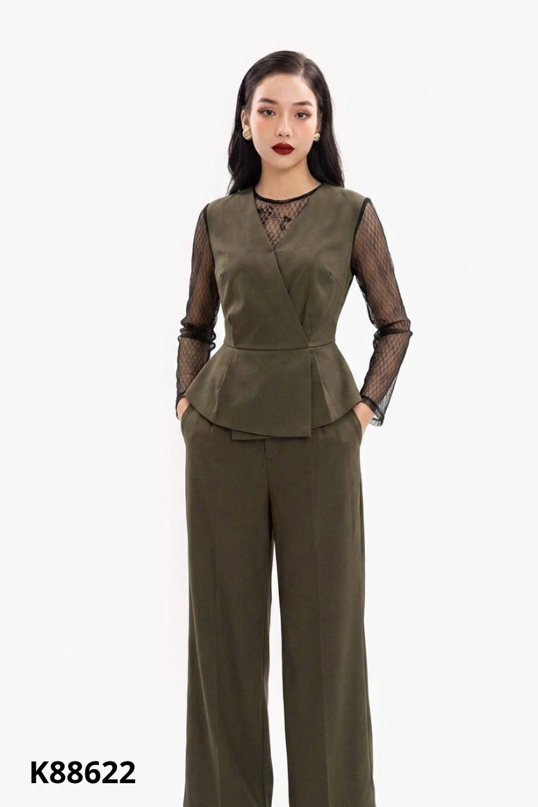 SET áo NEM xanh mix lưới+ quần