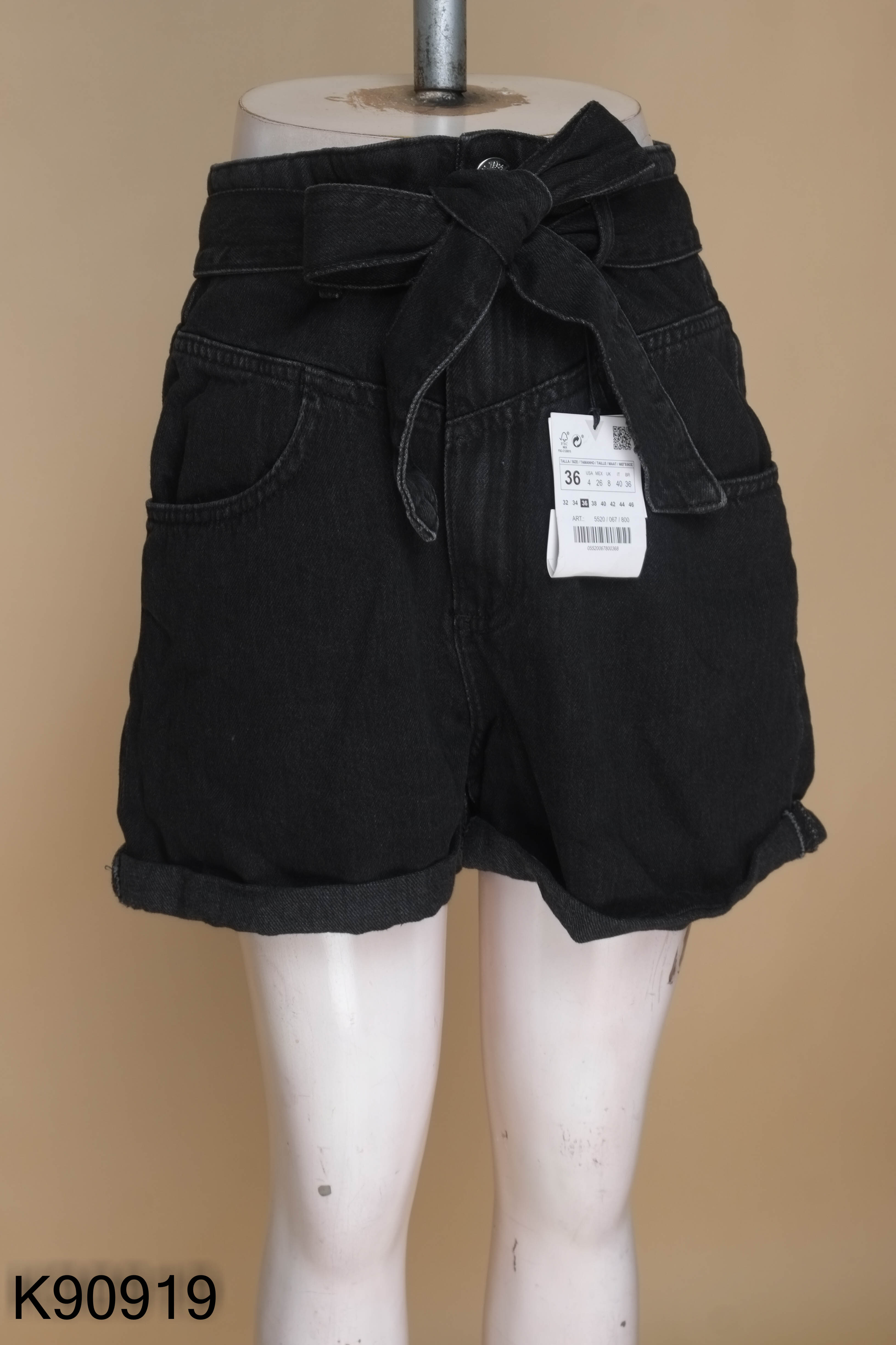 NEW Quần short jean ZARA đen