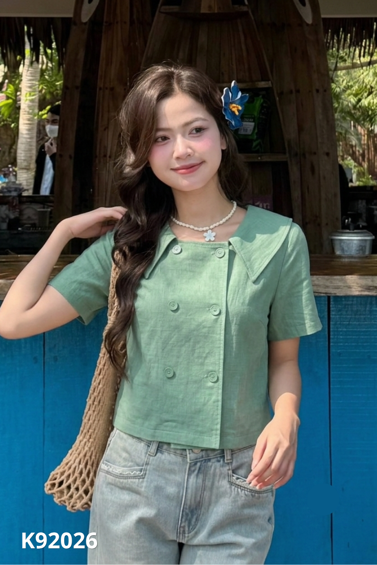 Áo CALIE xanh 6 cúc