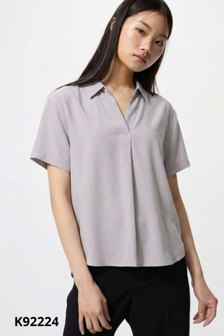 Áo polo UNIQLO xám trơn