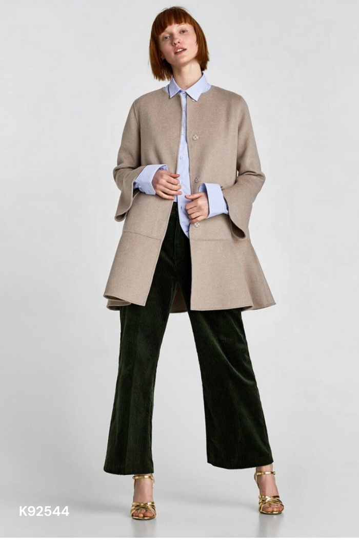 Áo dạ ZARA be tay loe