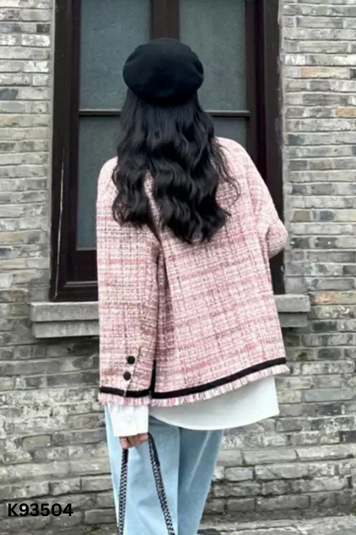 Áo khoác dạ hồng