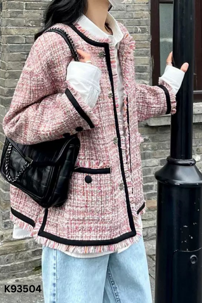 Áo khoác dạ hồng