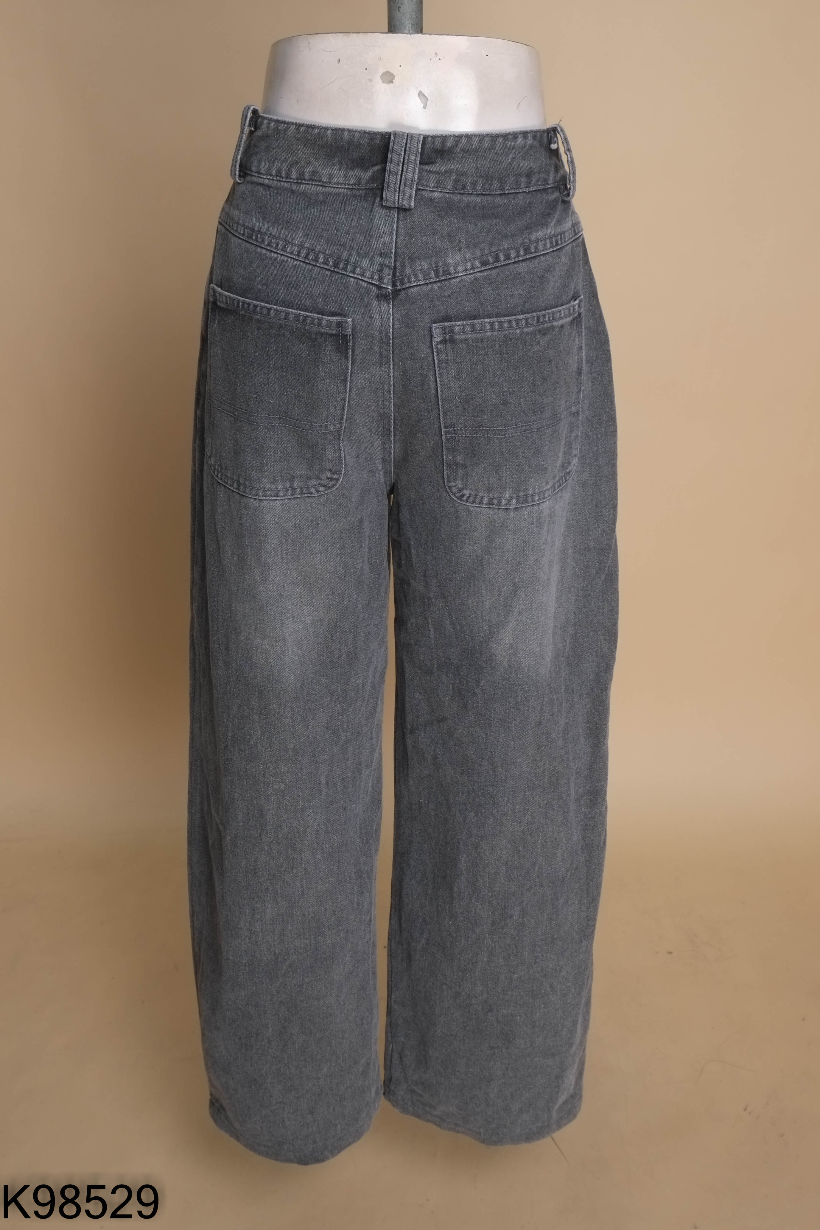 Quần jeans xám CAZI ống rộng