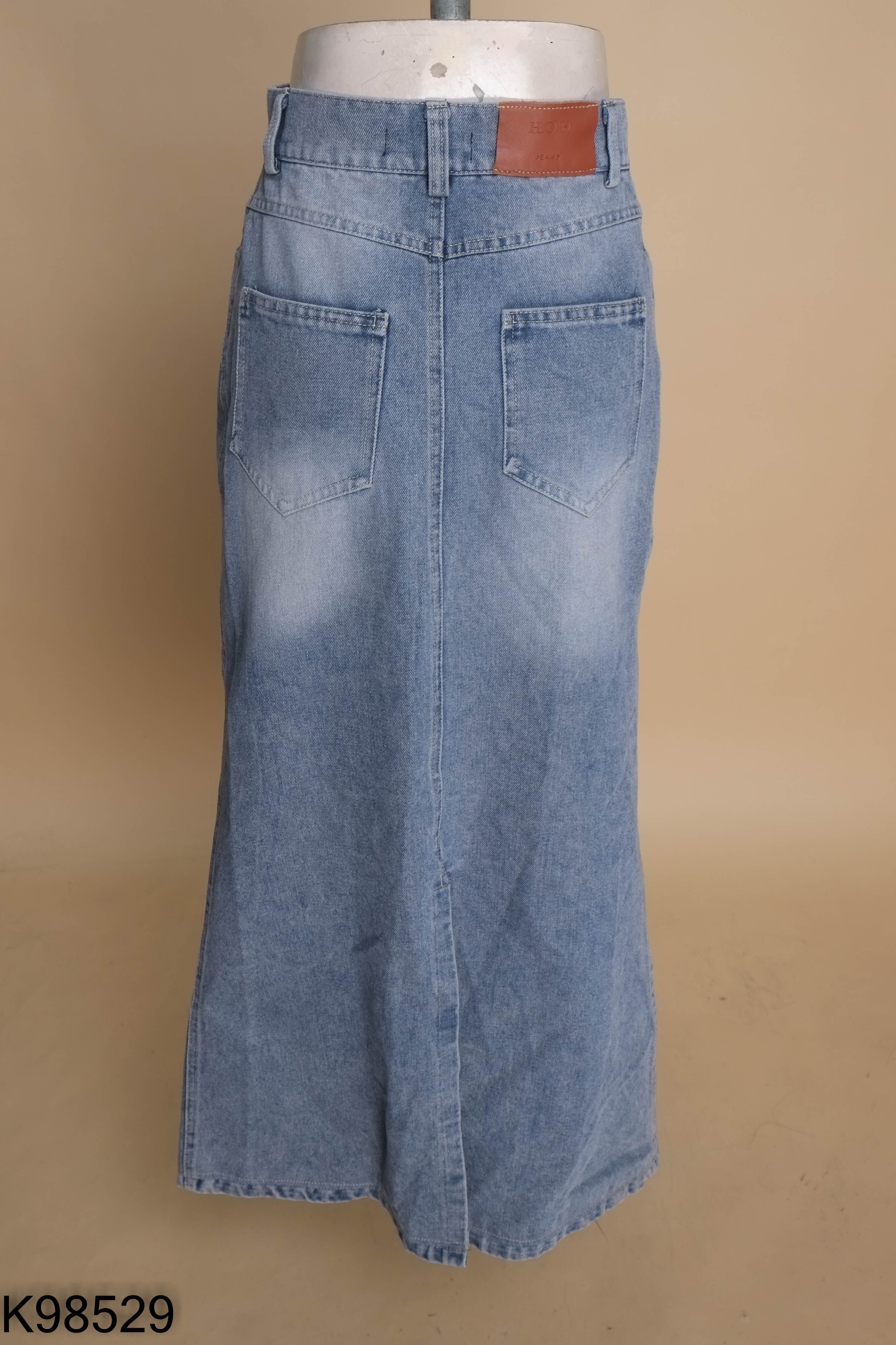 Chân váy jeans xanh dài