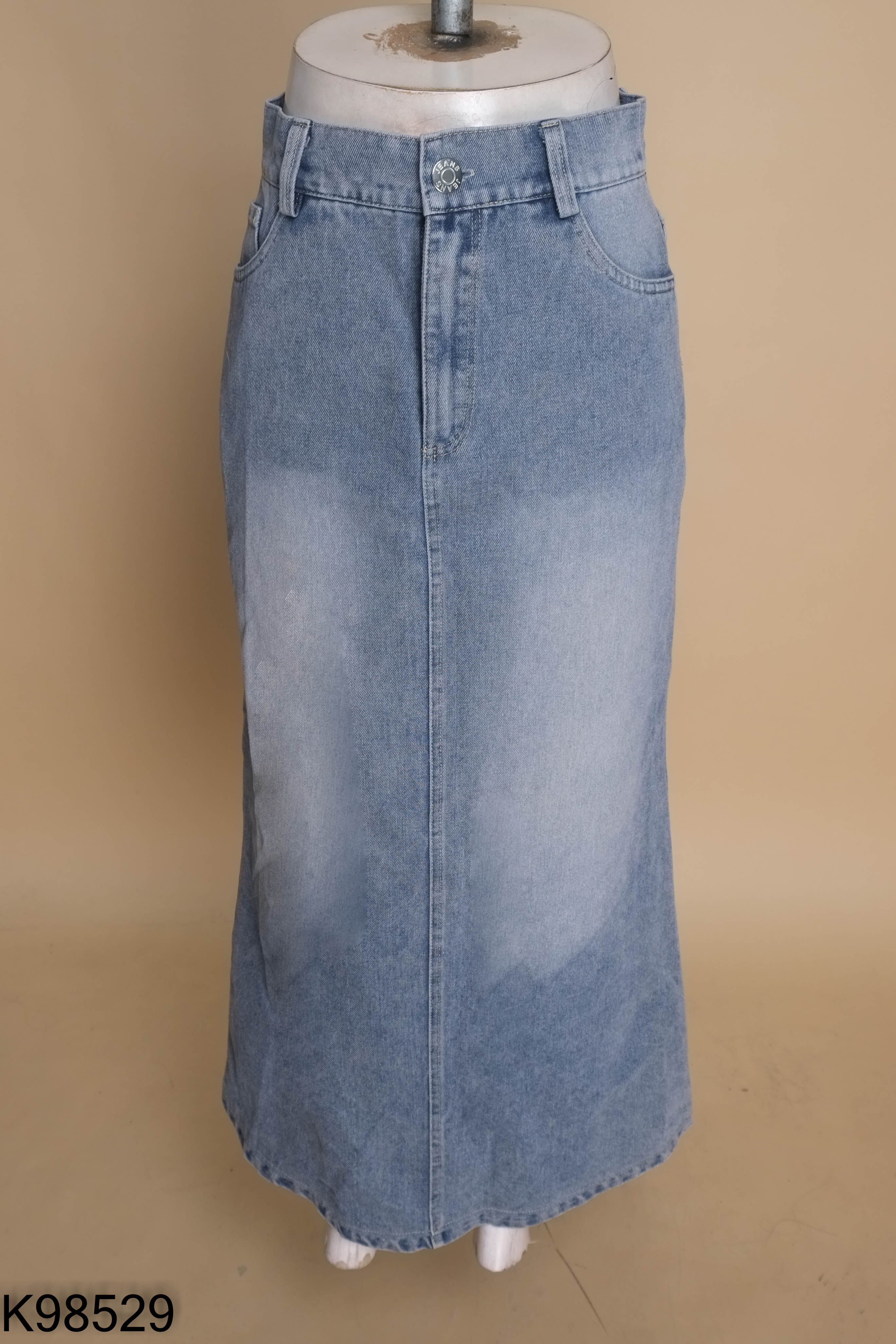 Chân váy jeans xanh dài