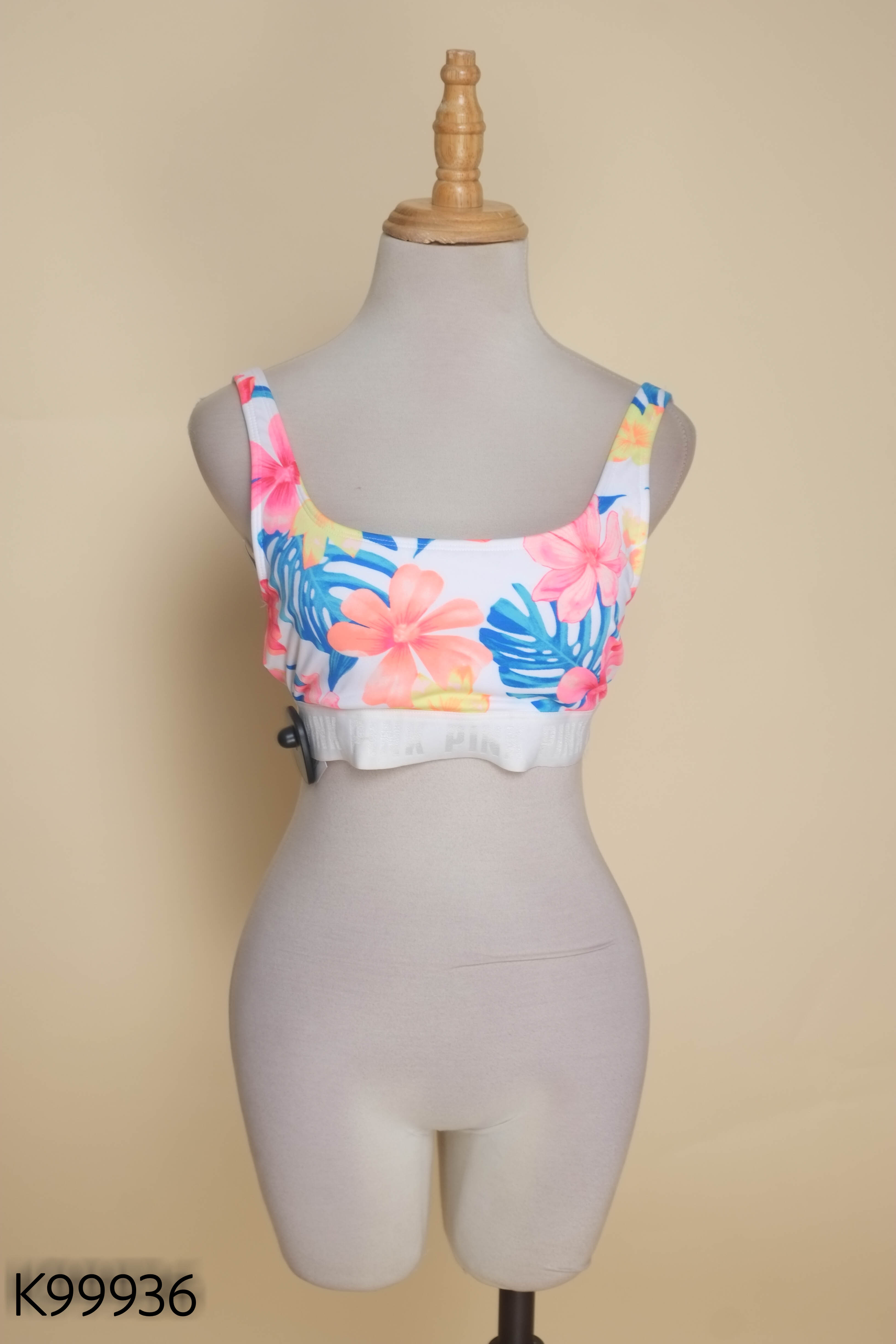 NEWTAG áo ngực PINK trắng họa tiết hoa