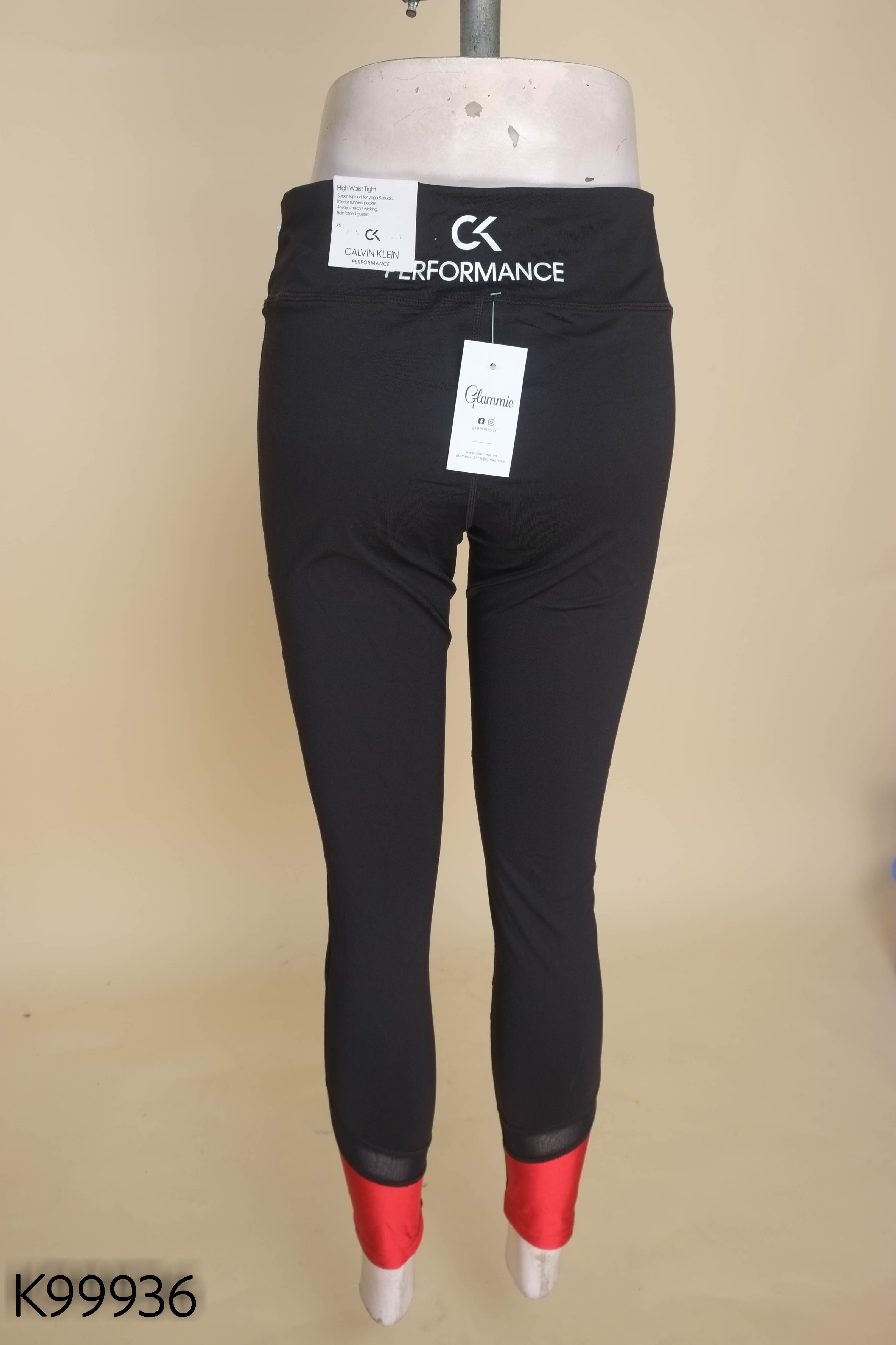 NEWTAG quần dài CALVIN KLEIN đen mix đỏ