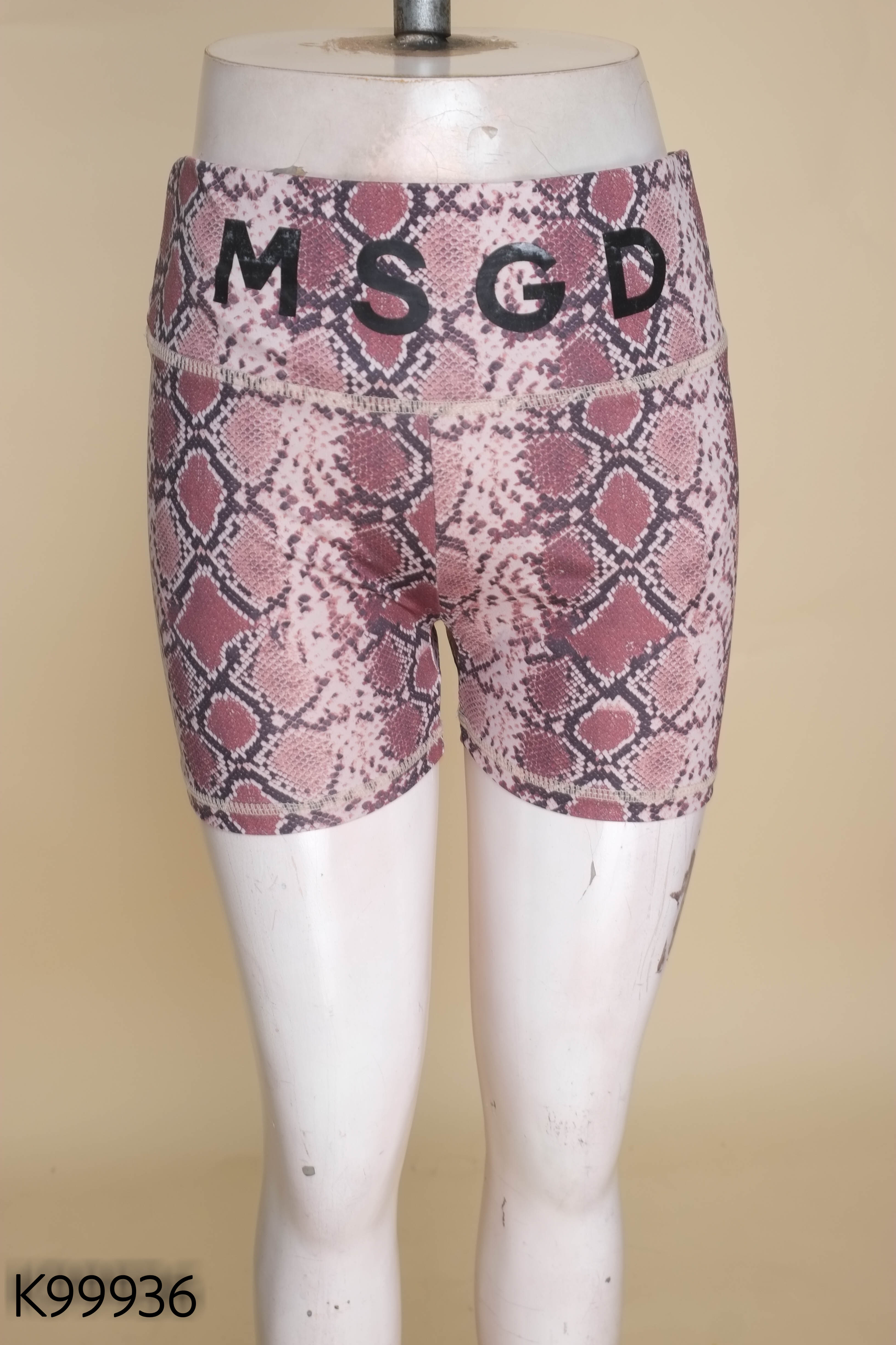 NEWTAG quần short MISSGUIDED nâu tím họa tiết da rắn