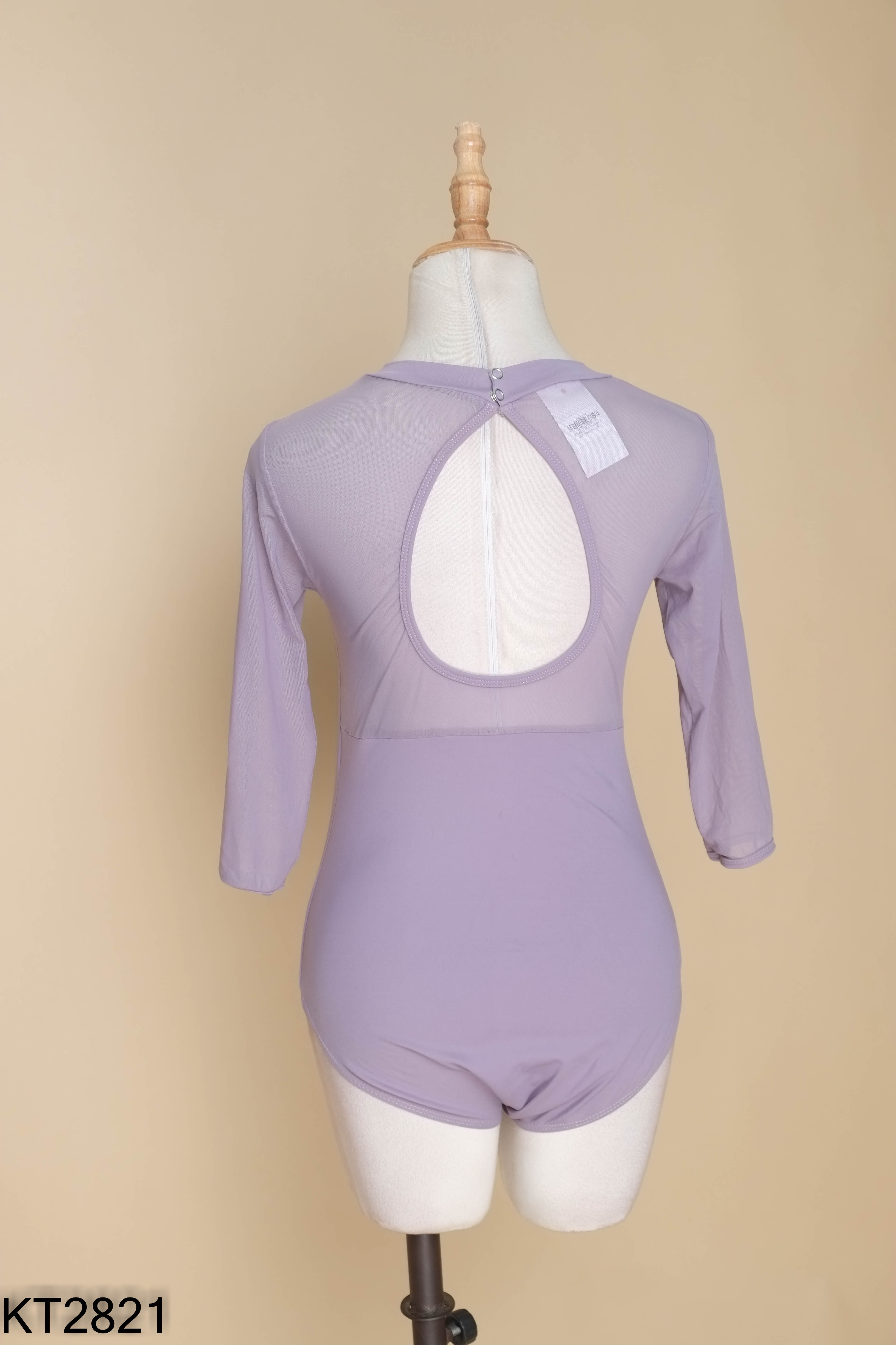 Jumpsuit tím than mix lưới