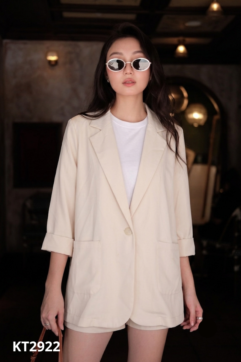 Áo blazer LECI be trơn