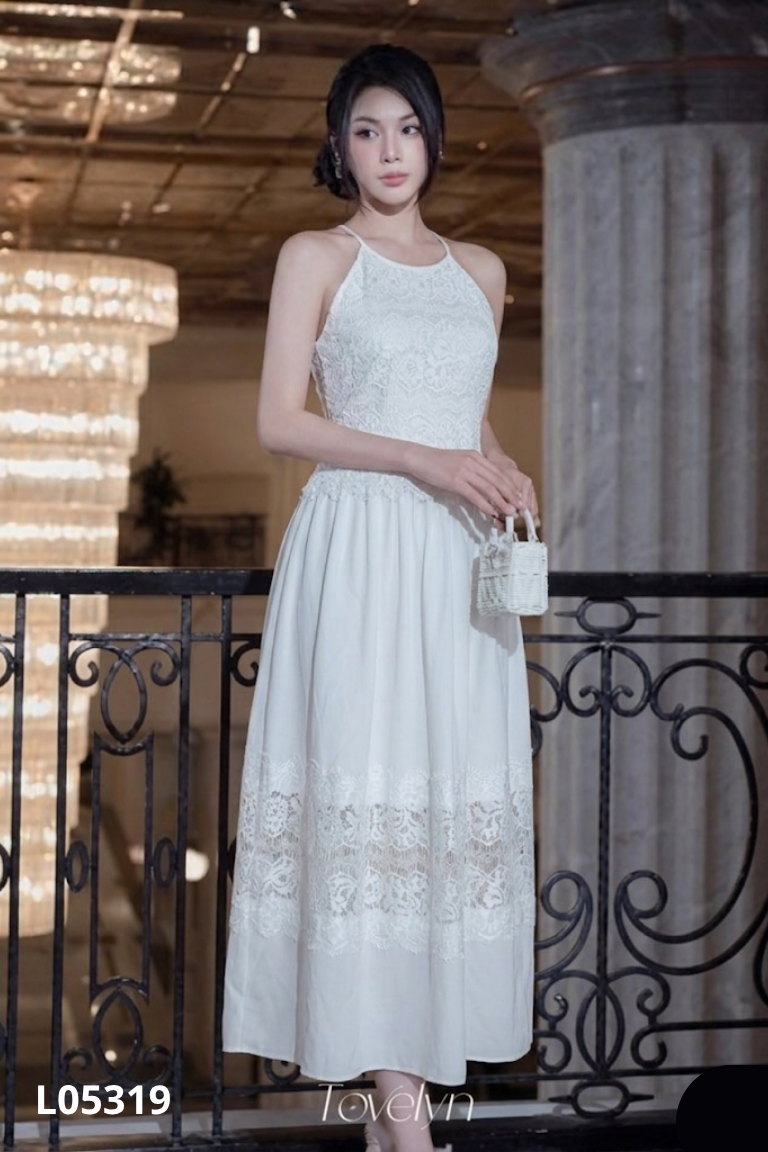 Váy JASMINE trắng ren