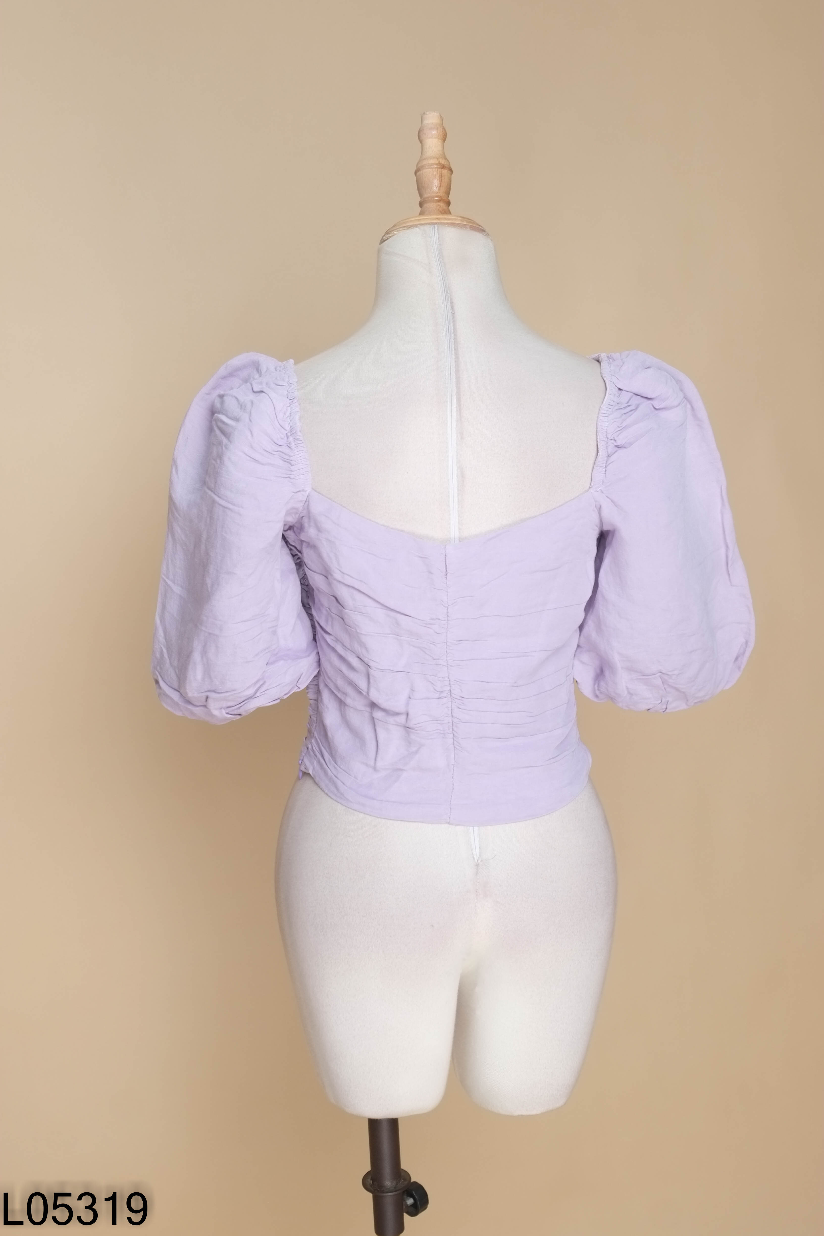 NEWTAG Áo ZARA tím cổ vuông