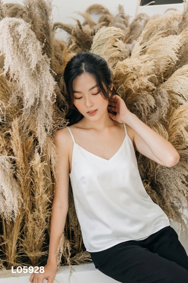 Áo hai dây EDINI lụa trắng