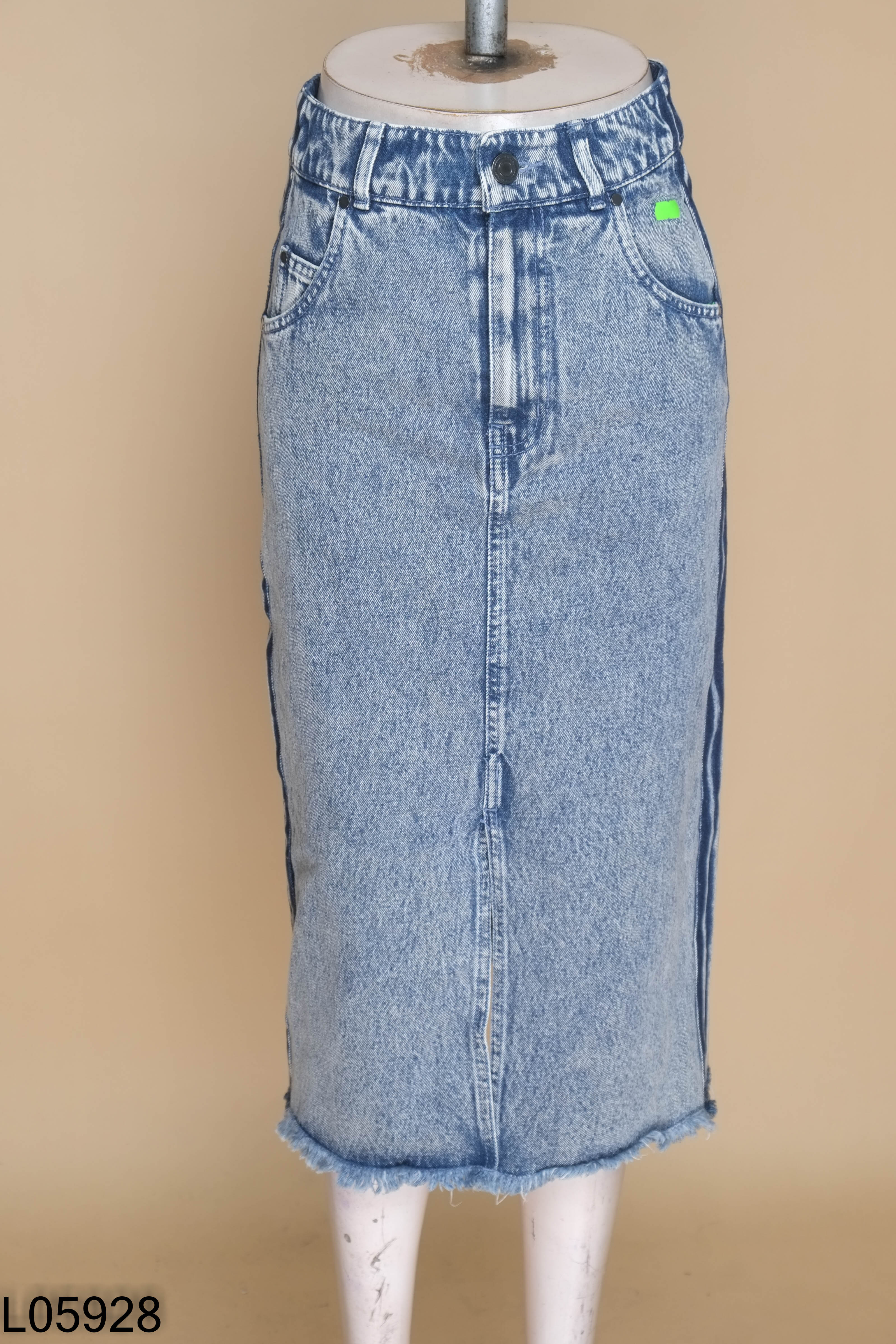 Chân váy ADIDAS jeans xanh sọc
