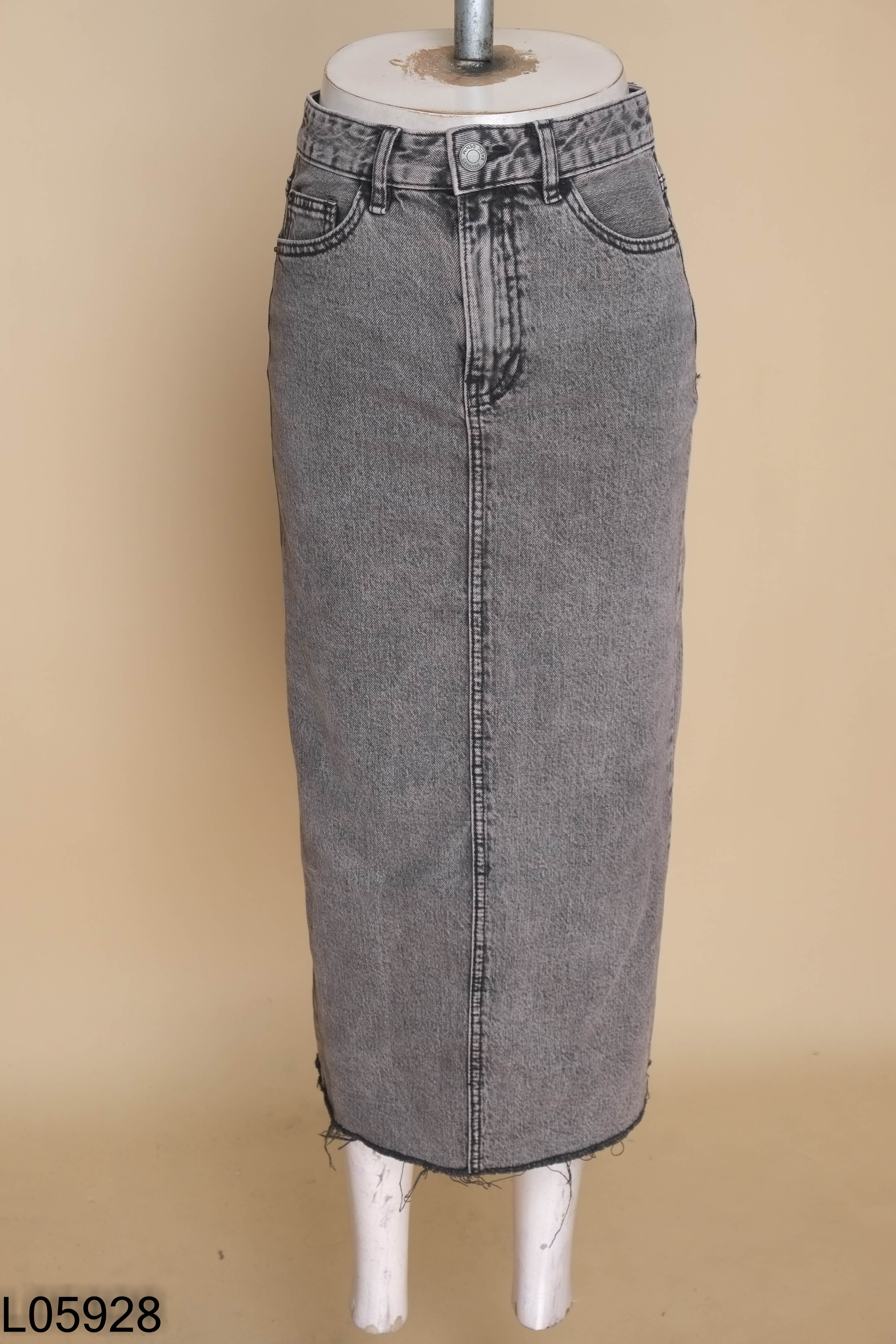 Chân váy jeans STRADIVARIUS xám