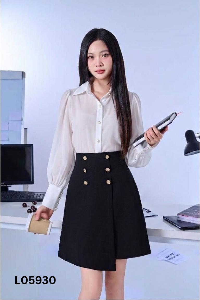 NEWTAG Áo sơ mi voan trắng