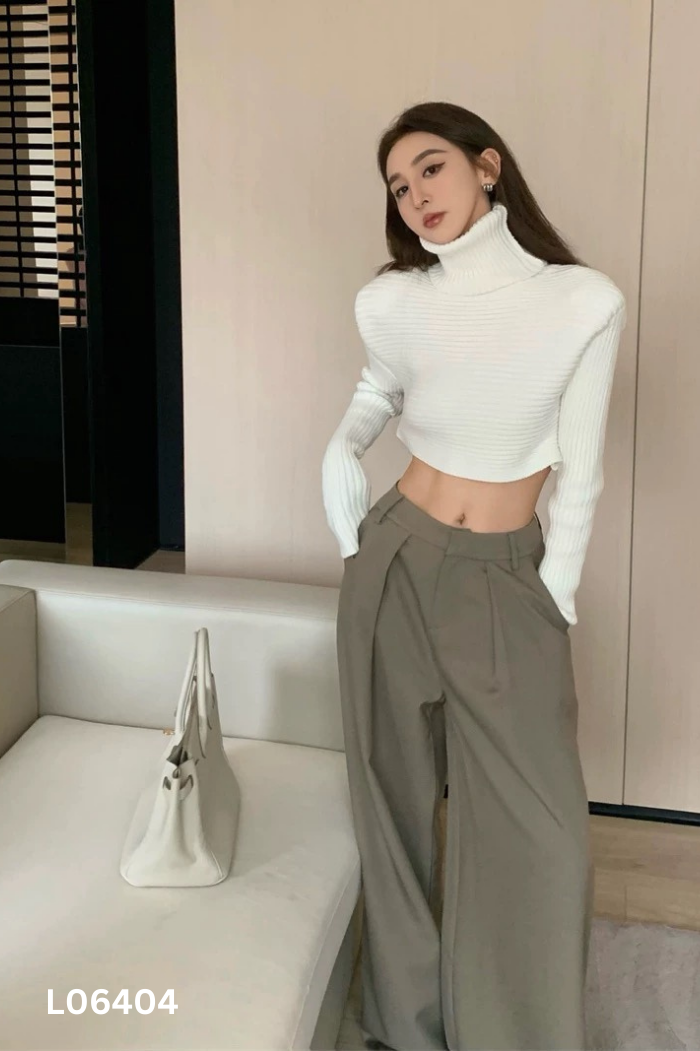Áo len be croptop