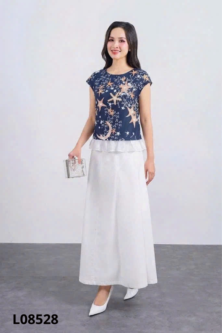 NEWTAG Áo PANTIO xanh than họa tiết