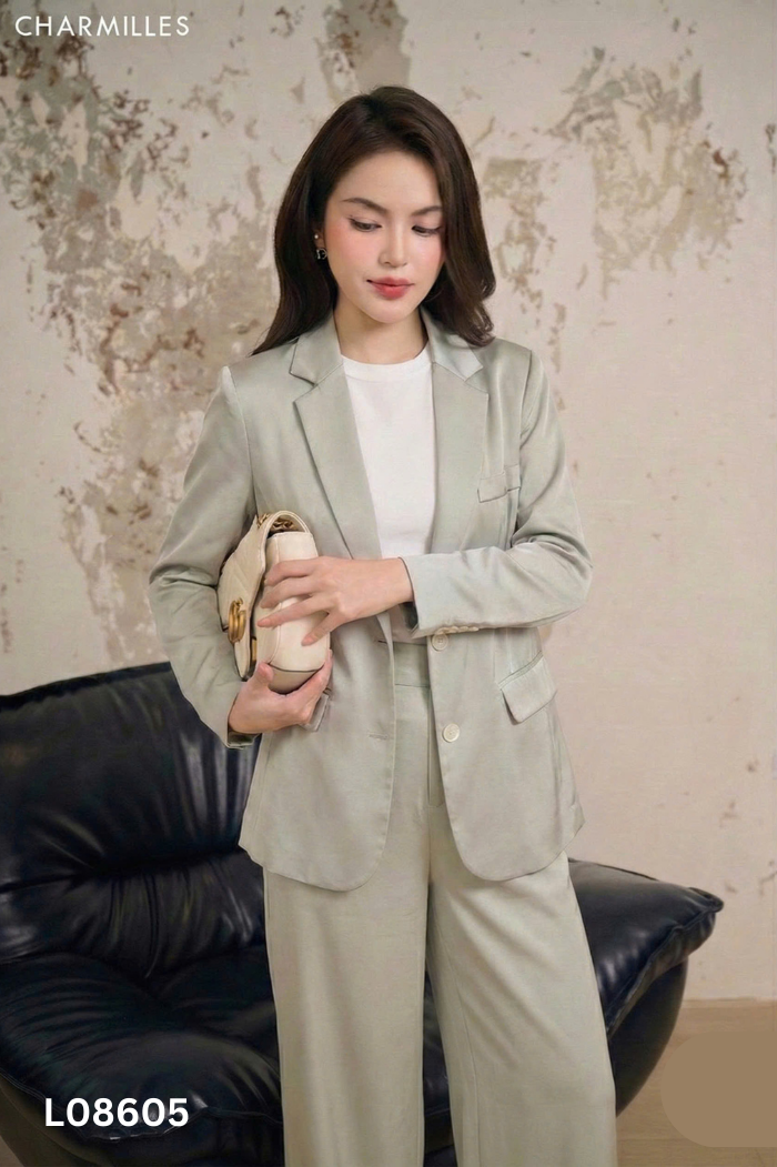 NEWTAG Áo khoác blazers xanh trơn