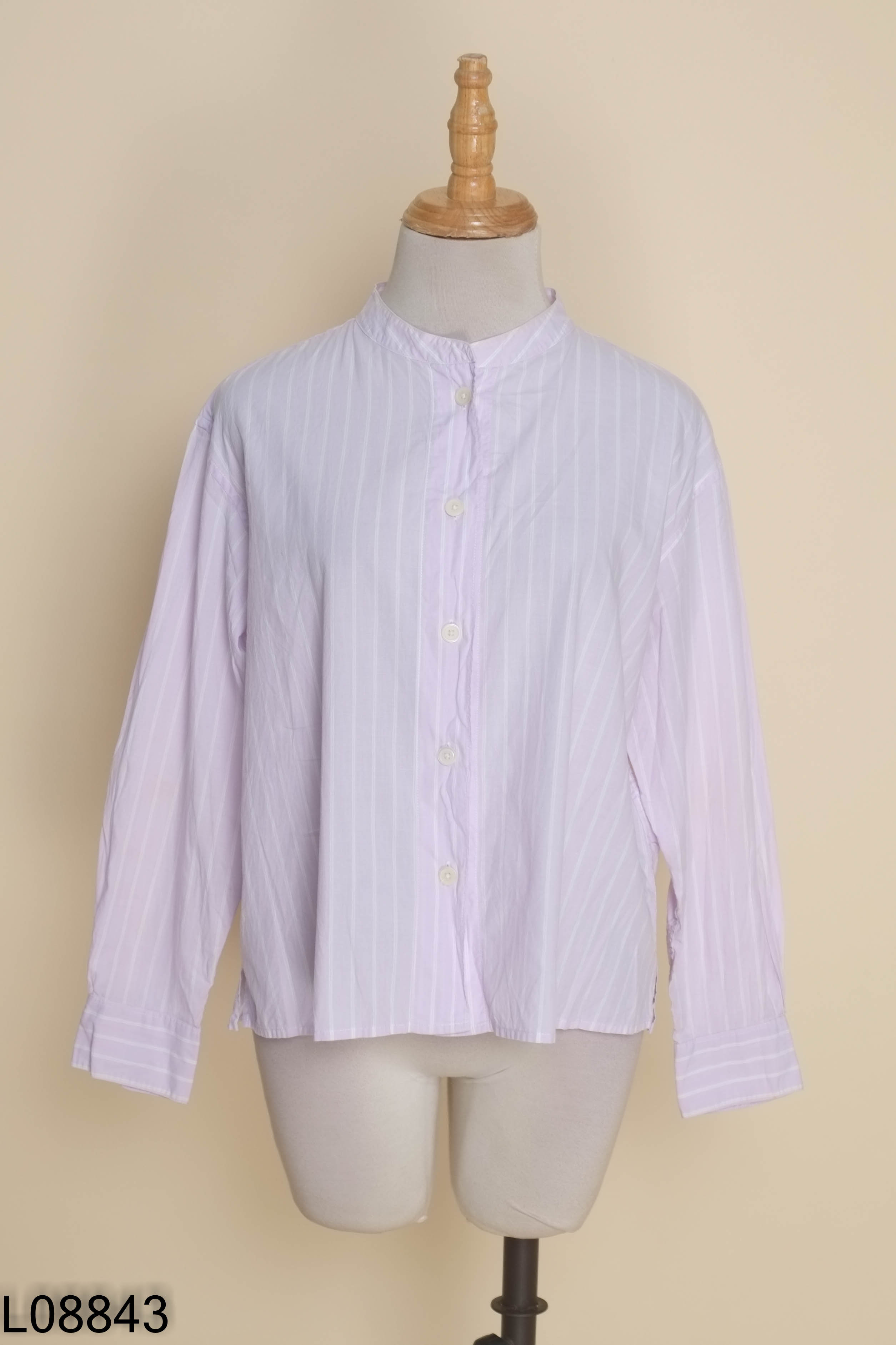 Áo sơ mi UNIQLO tím kẻ