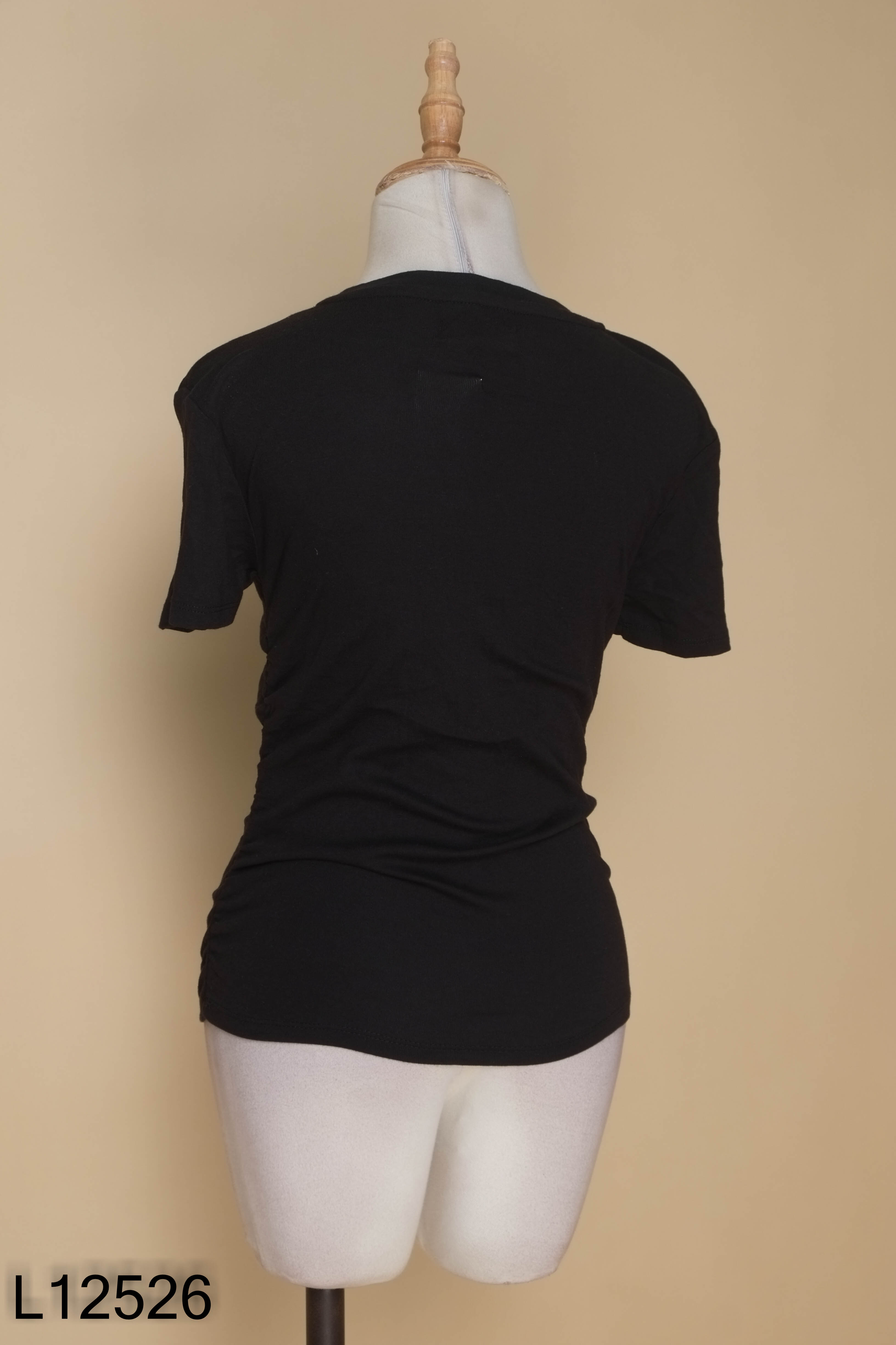 Áo đen BERSHKA dúm eo