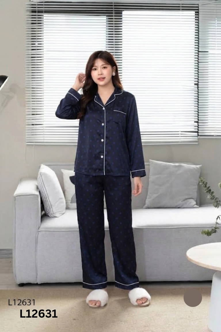 Set đồ ngủ xanh chấm bi + quần dài