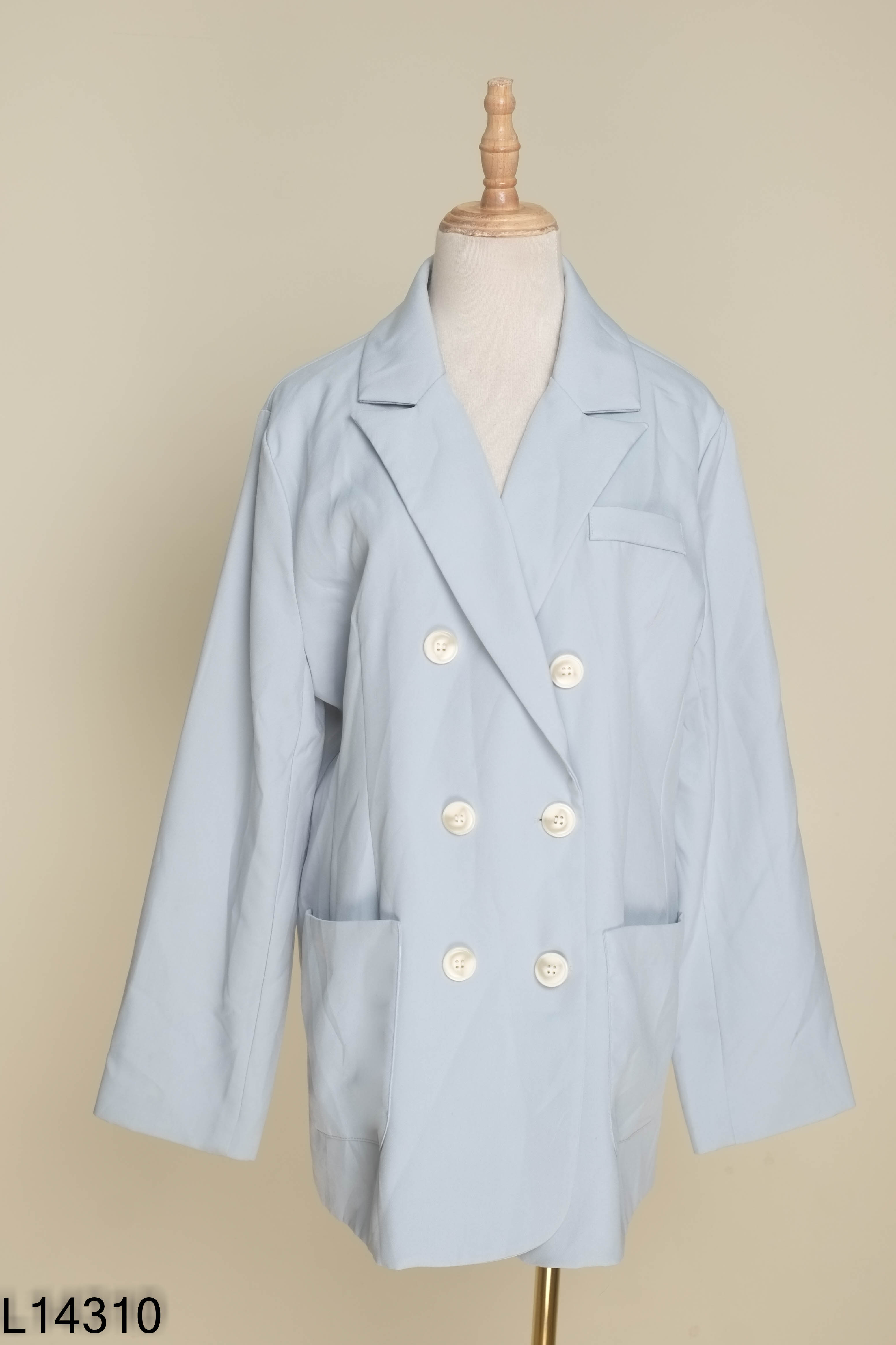 Áo khoác blazers xanh trơn phối túi