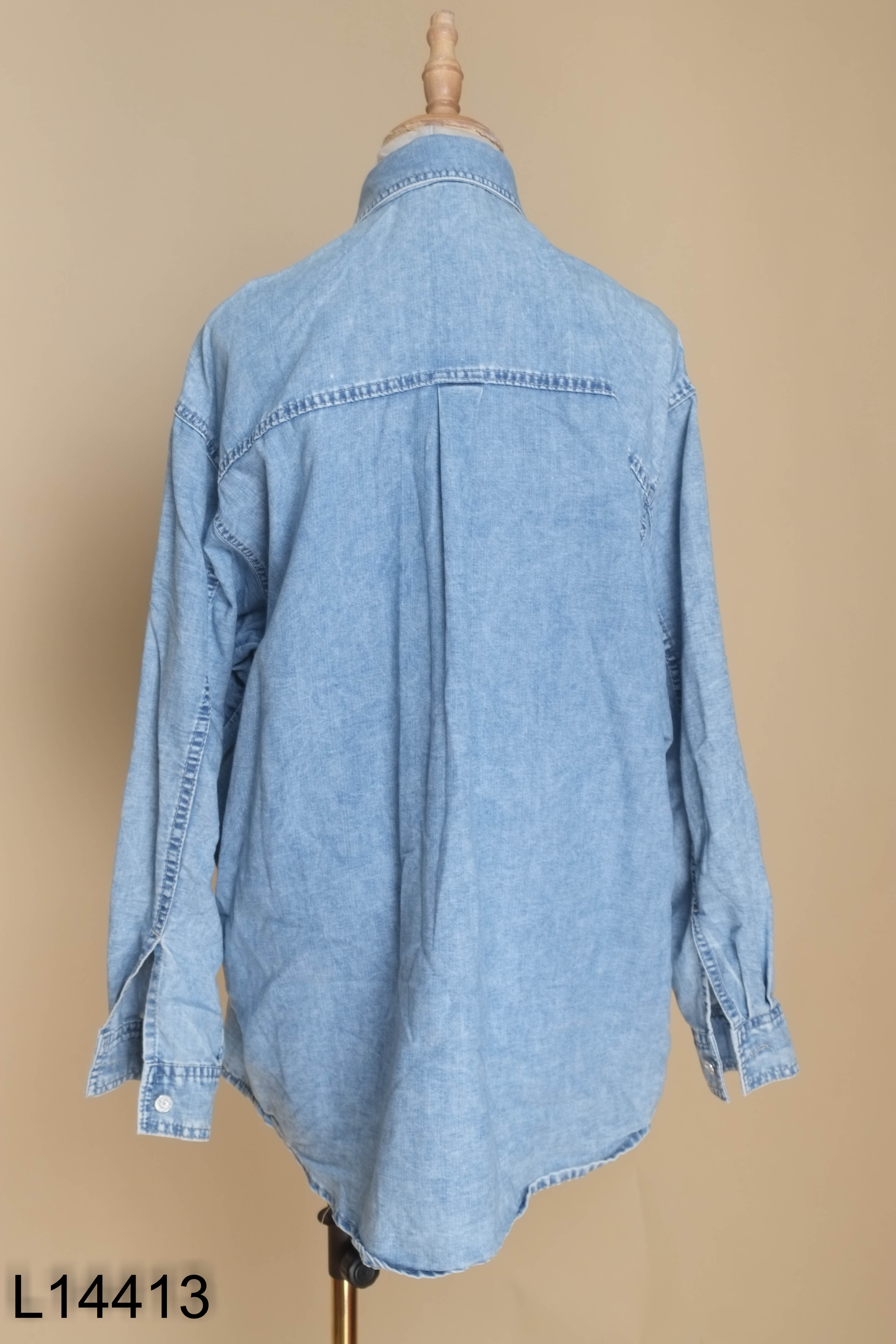 Áo sơ mi HM jeans xanh