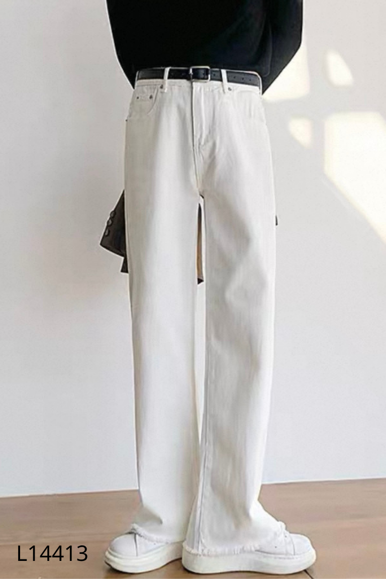 Quần jeans ZARA trắng trơn