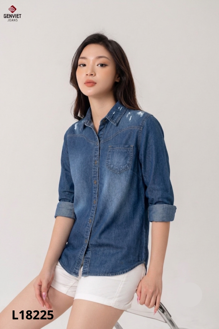 Áo sơ mi GEN VIET jeans xanh