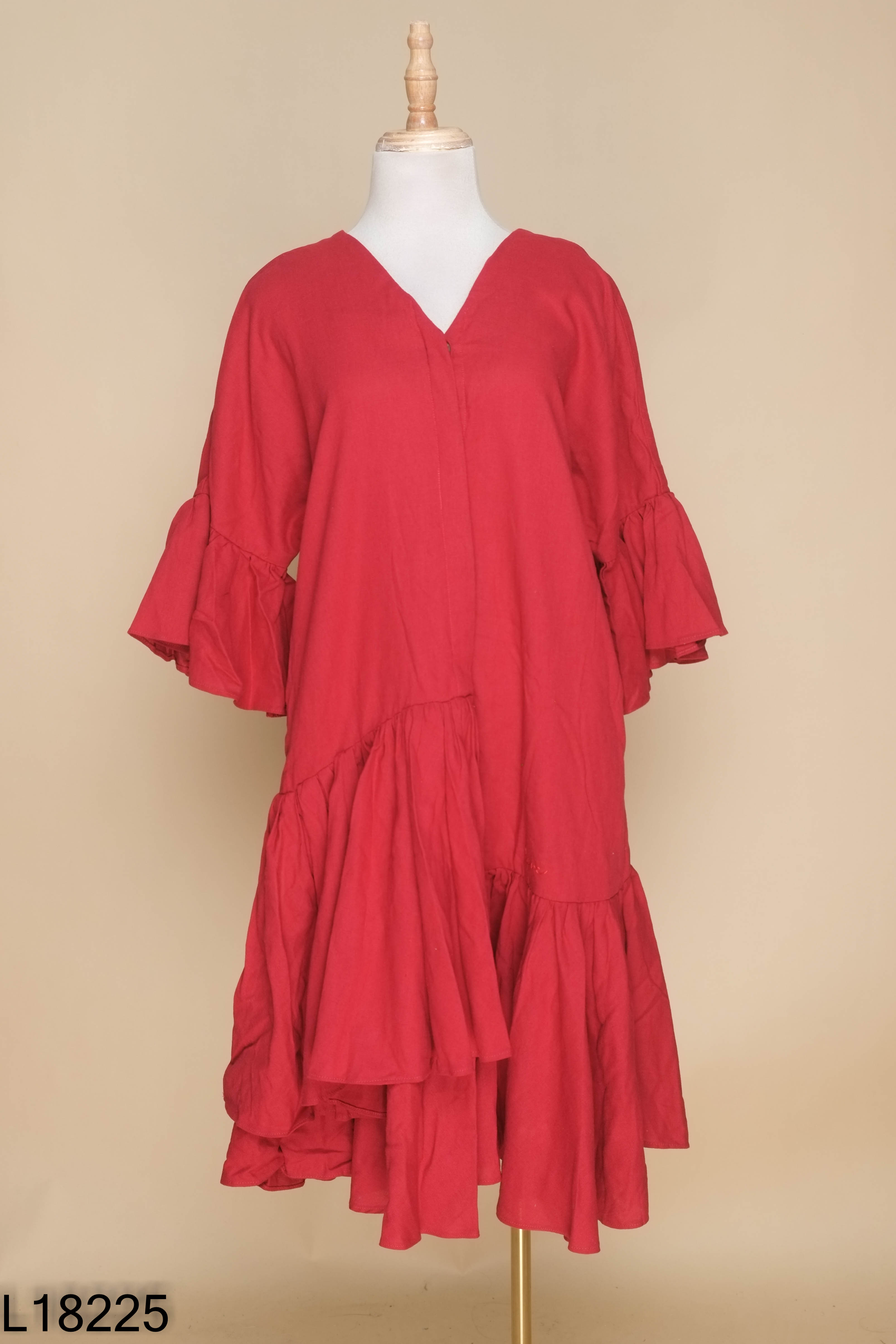 Váy linen đỏ đuôi cá