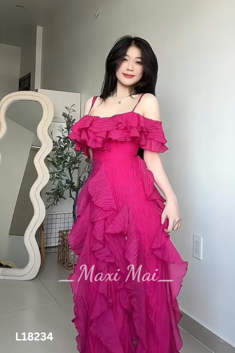 Váy voan hồng bèo LIGHT