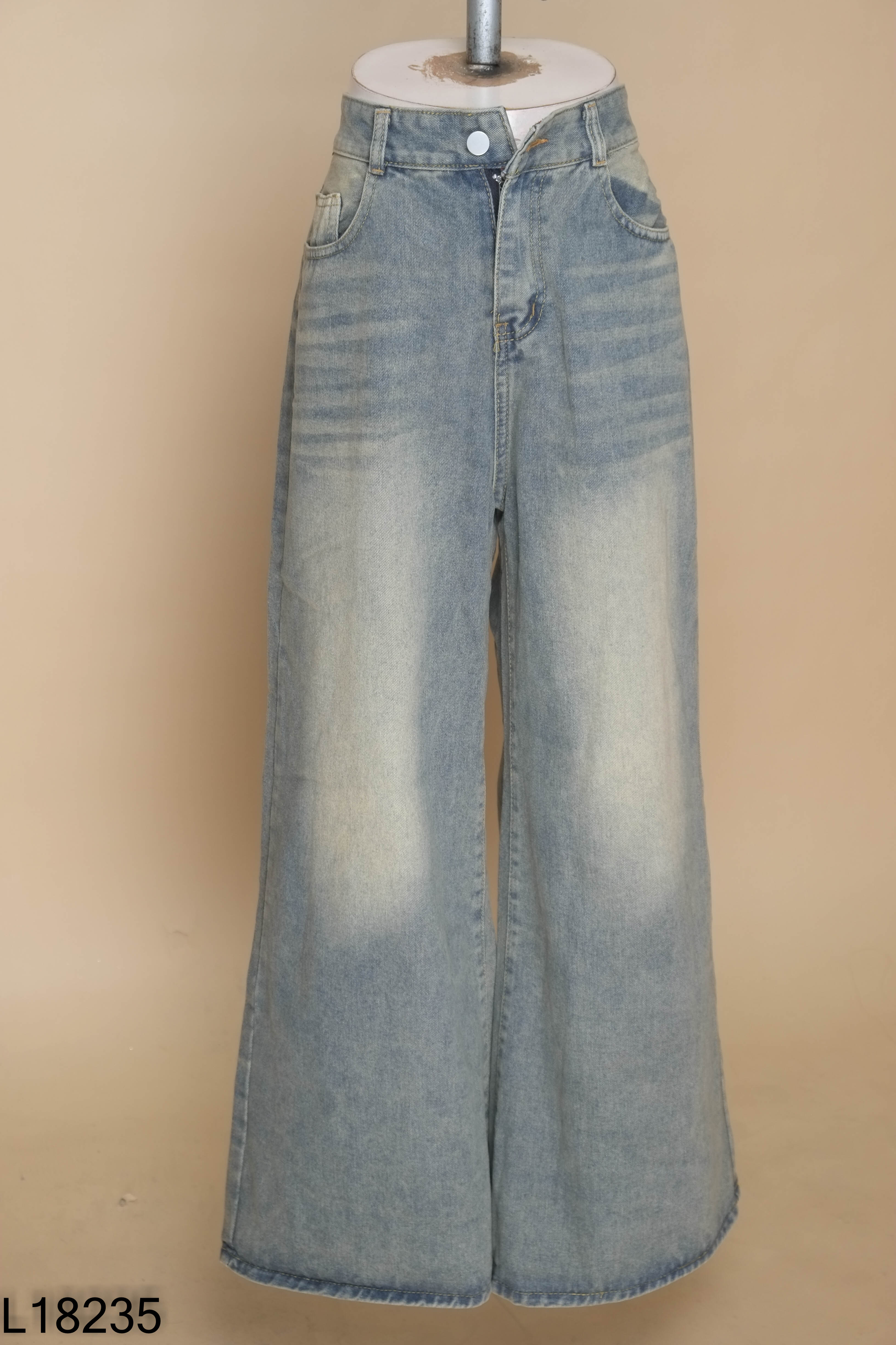 Quần jeans xanh loang CALEM.CLUB