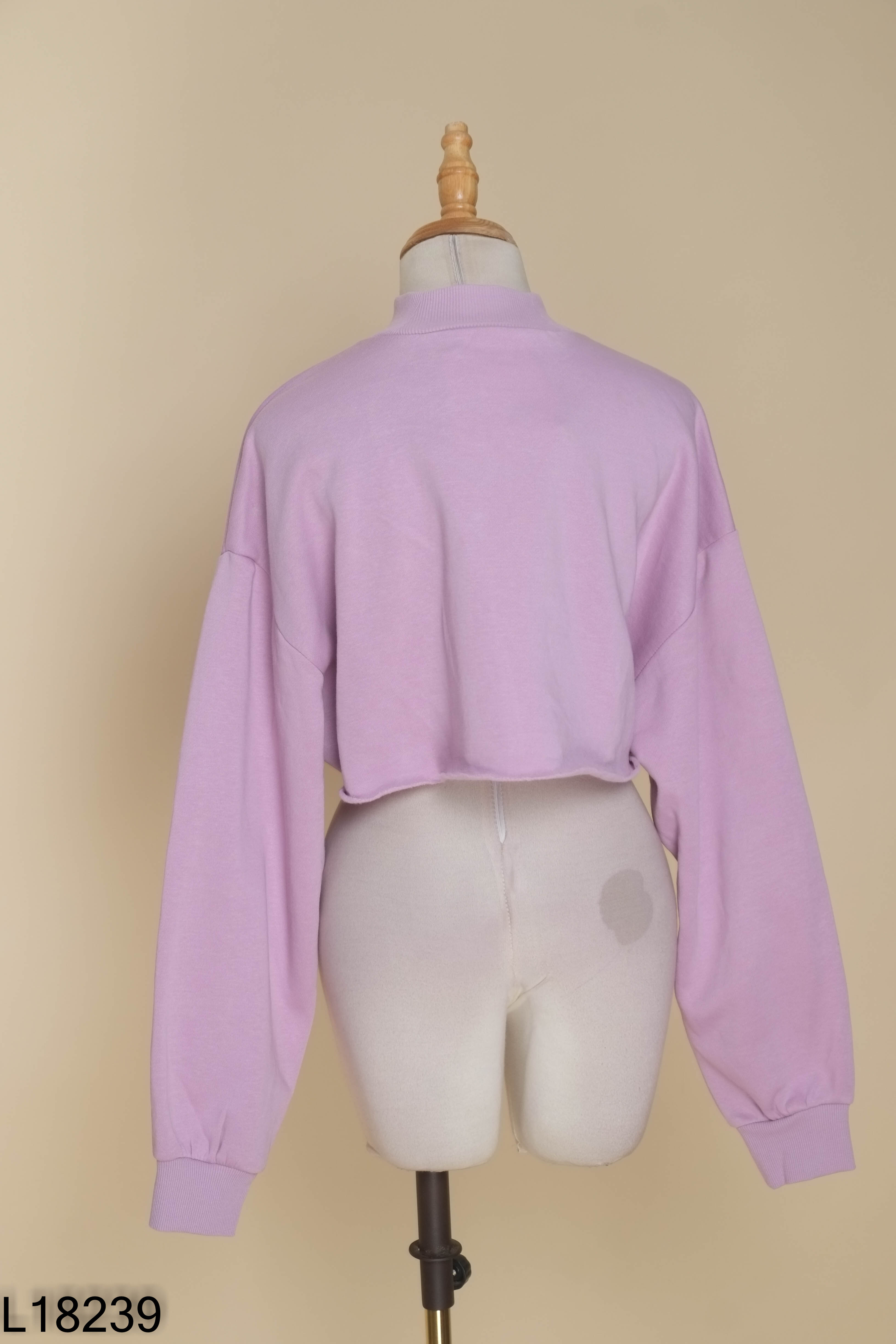 NEWTAG Áo nỉ tím DIVIDED croptop