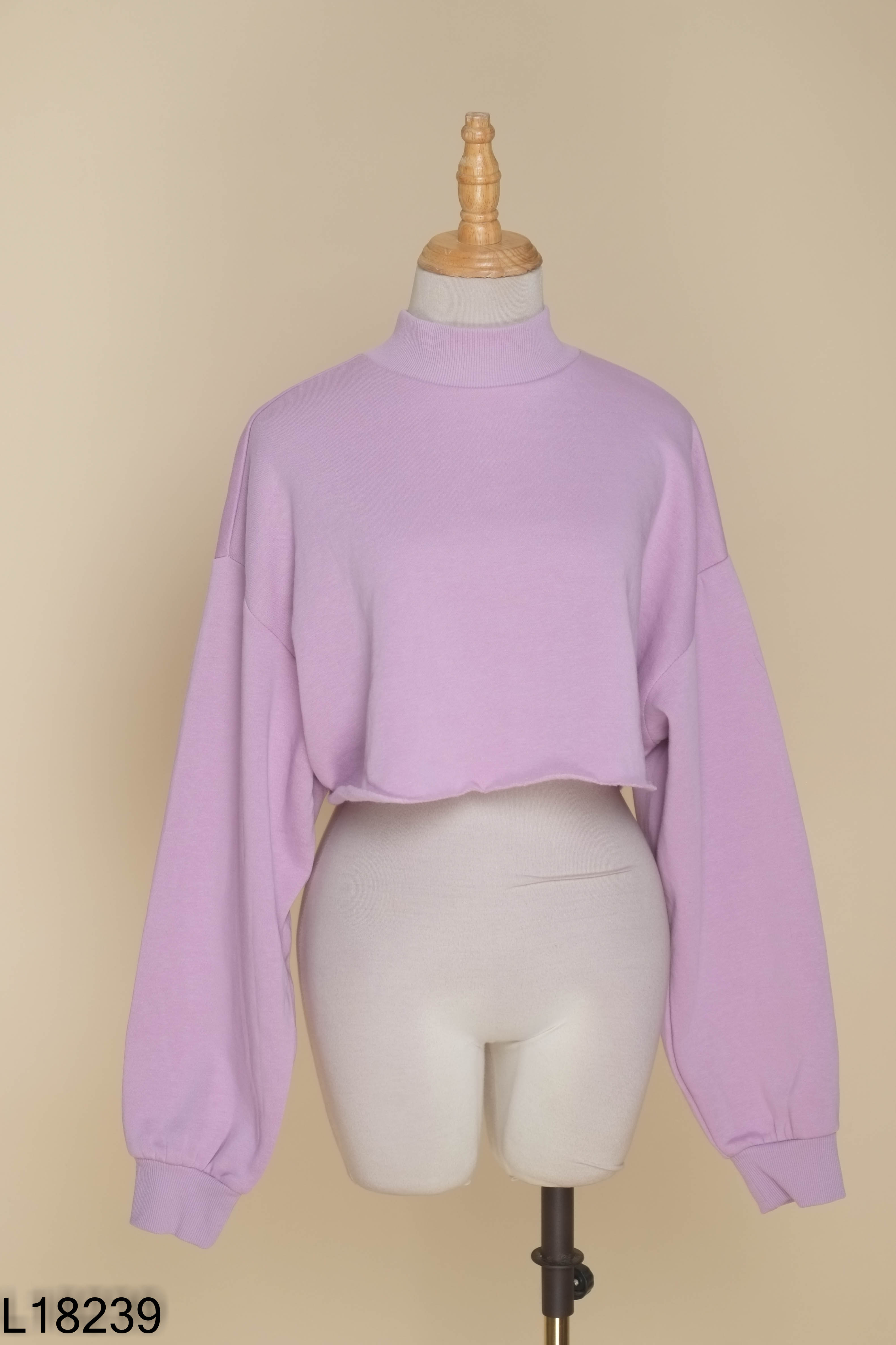 NEWTAG Áo nỉ tím DIVIDED croptop